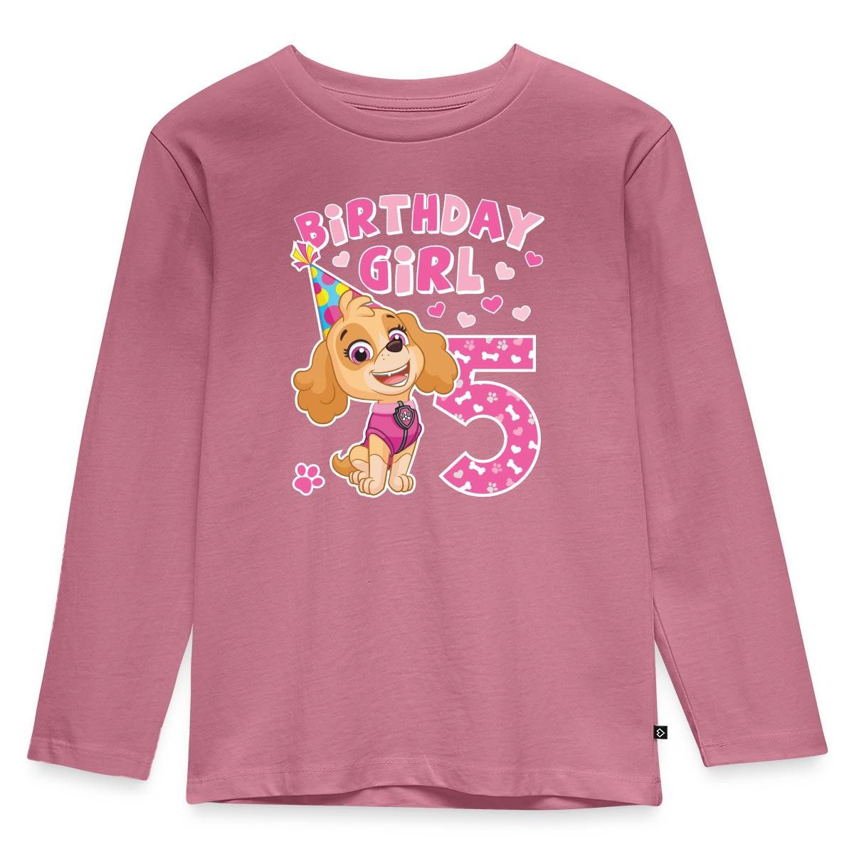 T-Shirt Paw Patrol Skye 5. Geburtstag Kinder Premium Langarmshirt