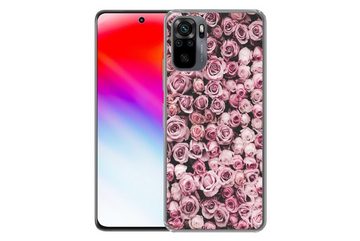 MuchoWow Handyhülle Blumen - Rosen - Natur - Rosa - Botanisch, Phone Case, Handyhülle Xiaomi Redmi Note 10, Silikon, Schutzhülle
