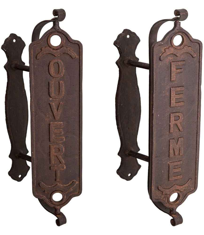 AnticLine Türgriffpaar Antic Line Vintage Türgriffe offen/geschlossen aus Gusseisen H 38cm