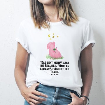 Mr. & Mrs. Panda T-Shirt Schwein Glück - Weiß - Geschenk, Tiere, T-Shirt mit Spruch, Gute Laun (1-tlg)