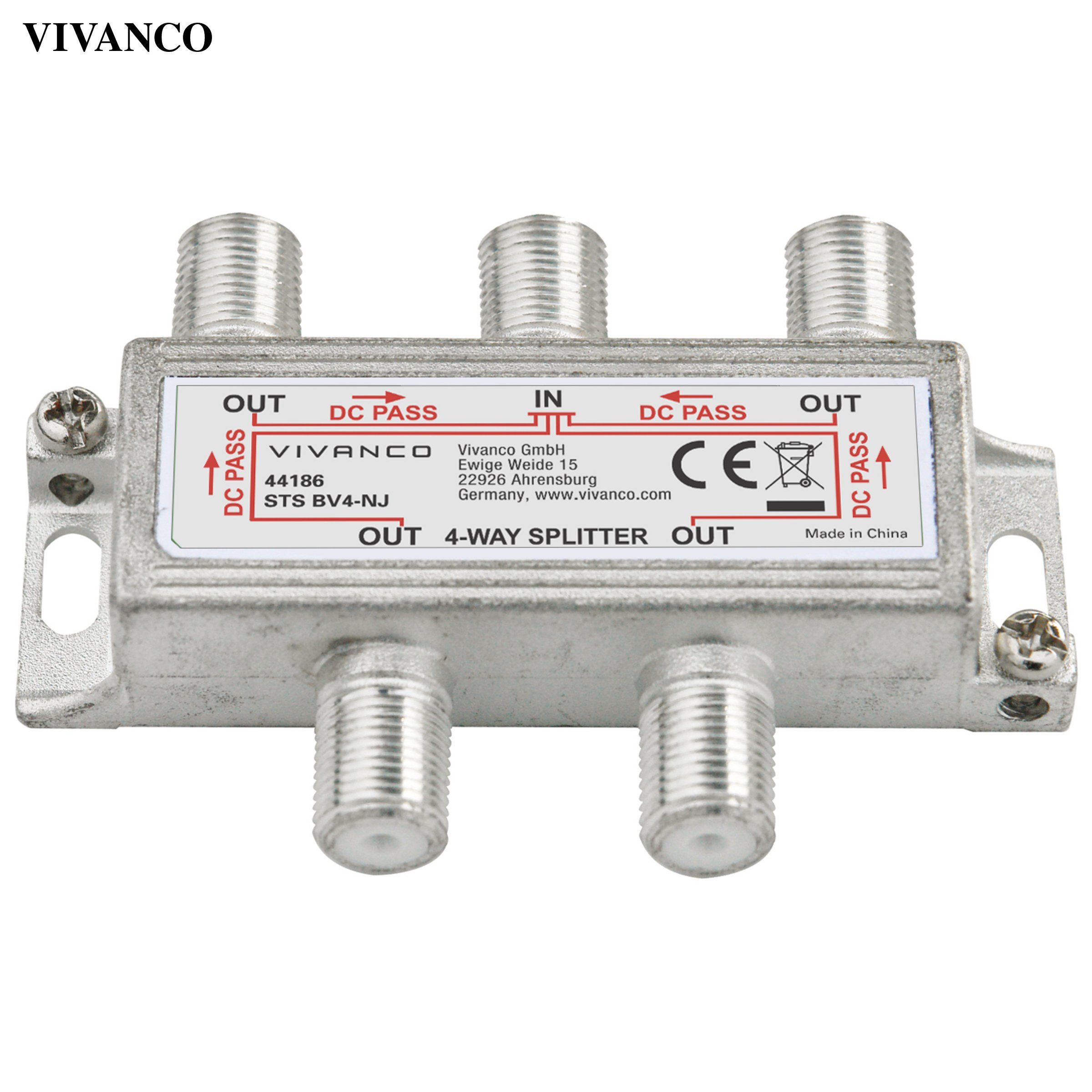 Vivanco Universal-Single-LNB (SAT 4 Fach Antetenverteiler)