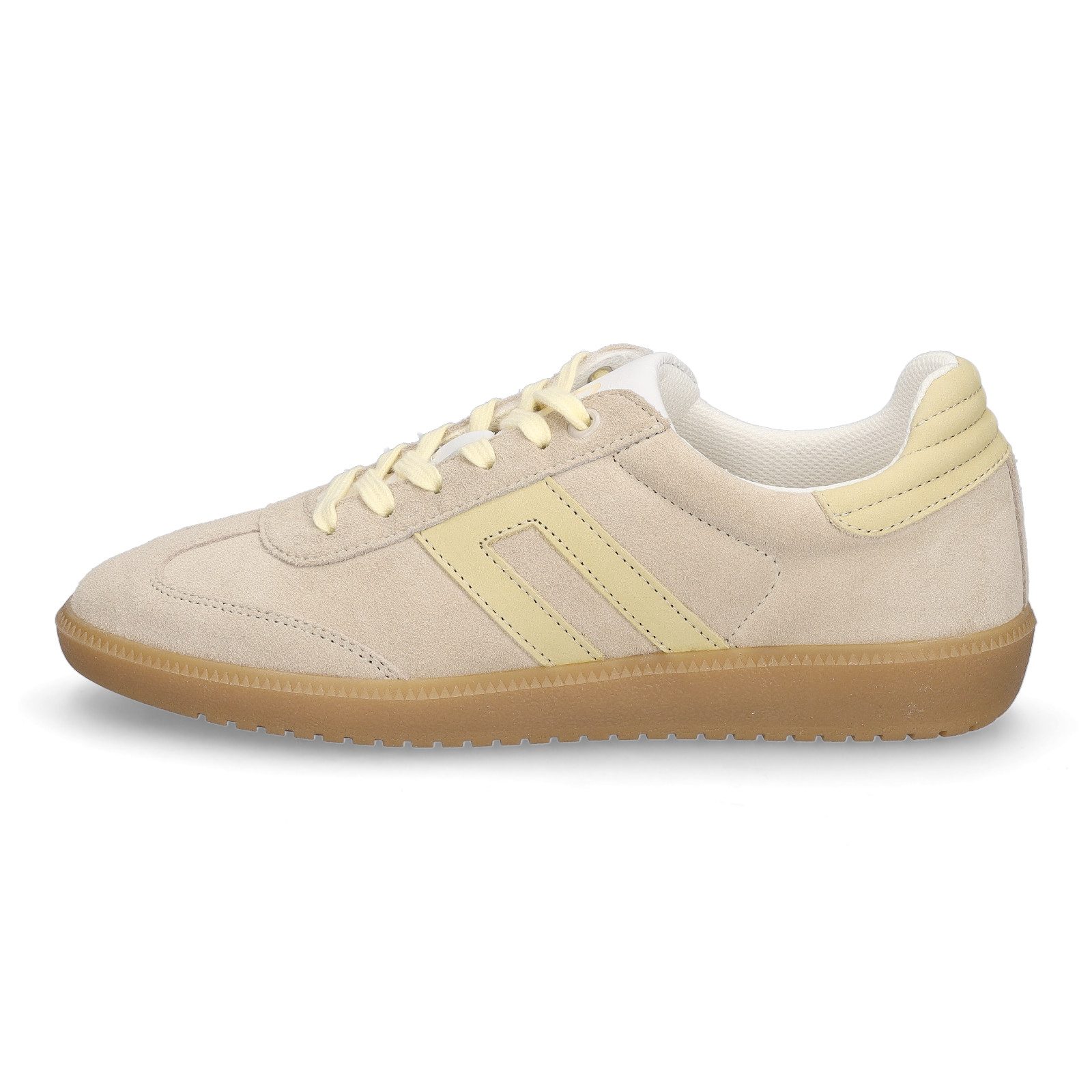 MIDS MORGAN Damen Sneaker sand aus Velourleder mit herausnehmbarer Innensohle und Schnürung