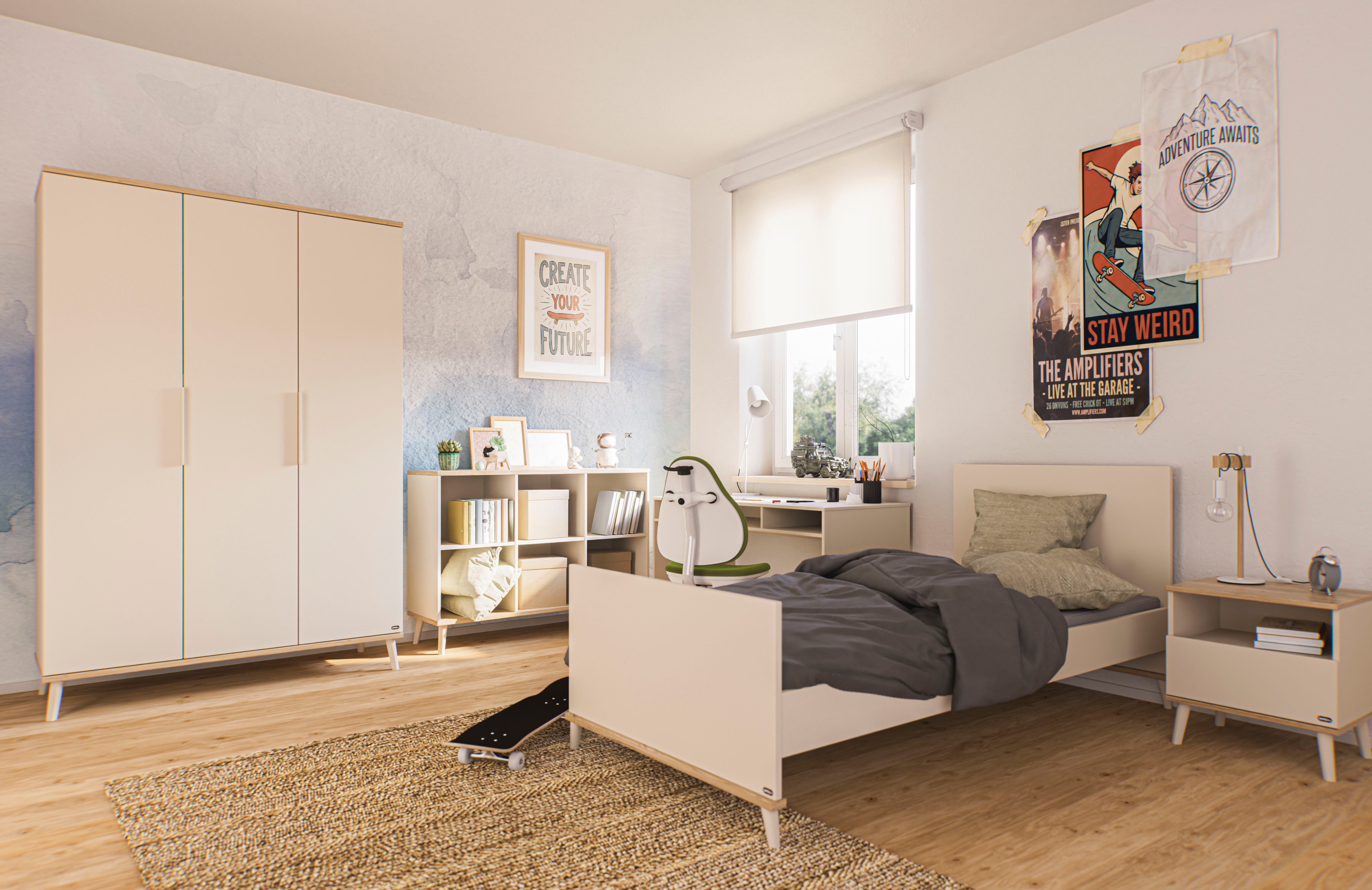 YUNY by PAIDI Sideboard HAZEL in Beige, 6 offene Fächer (B/H/T ca. 123/87/38 cm), modernes & stabiles Regal aus Holz, offenes Standregal – Bild 2 von 4