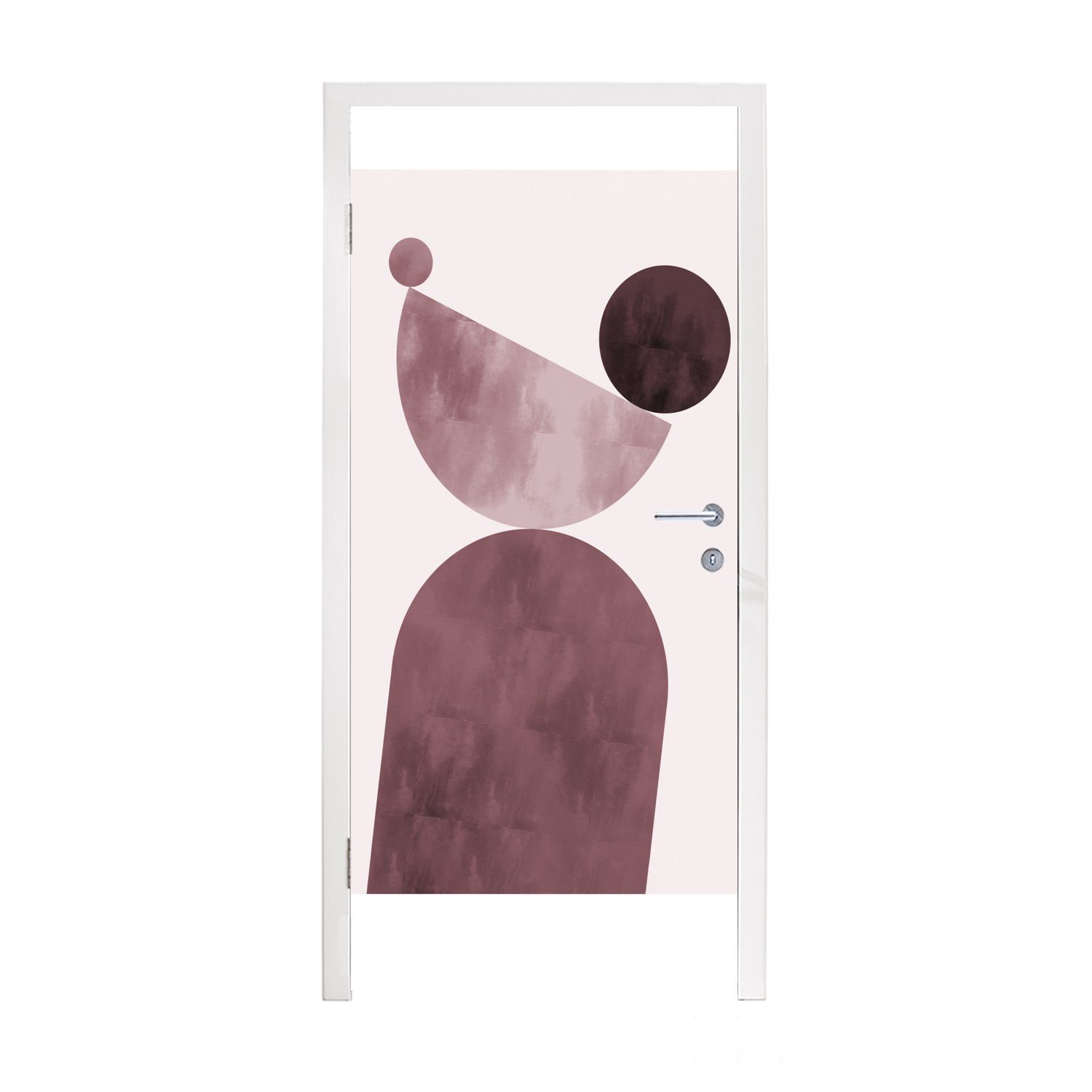 Türaufkleber, Pastell bedruckt, Fototapete - cm - Tür, Abstrakt St), Formen Türtapete 75x205 - MuchoWow Matt, für Rosa, (1