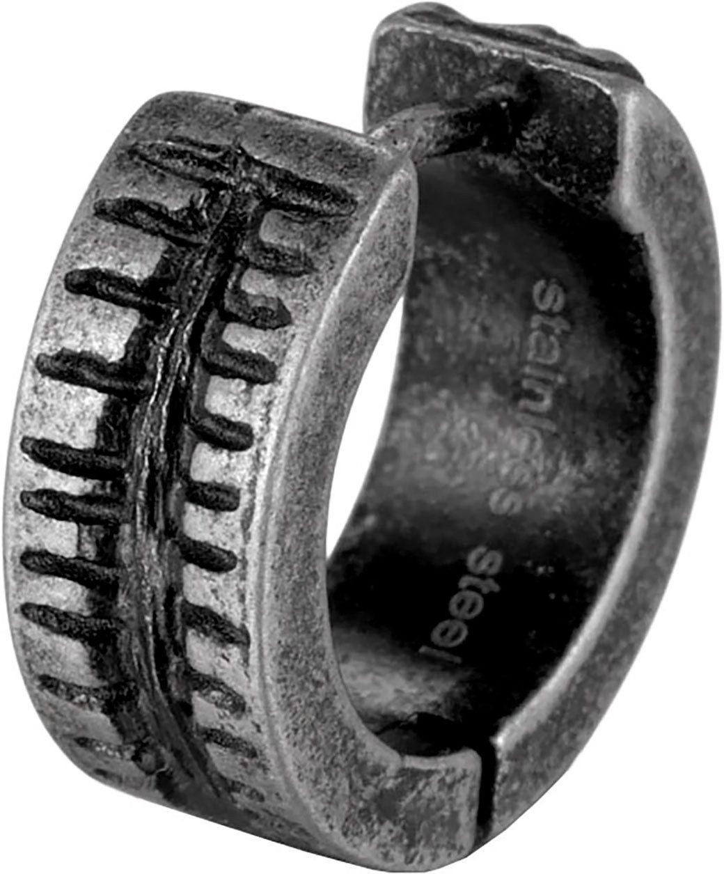 Firetti Single-Creole Schmuck Geschenk Edelstahl Ohrschmuck Ohrring Holz