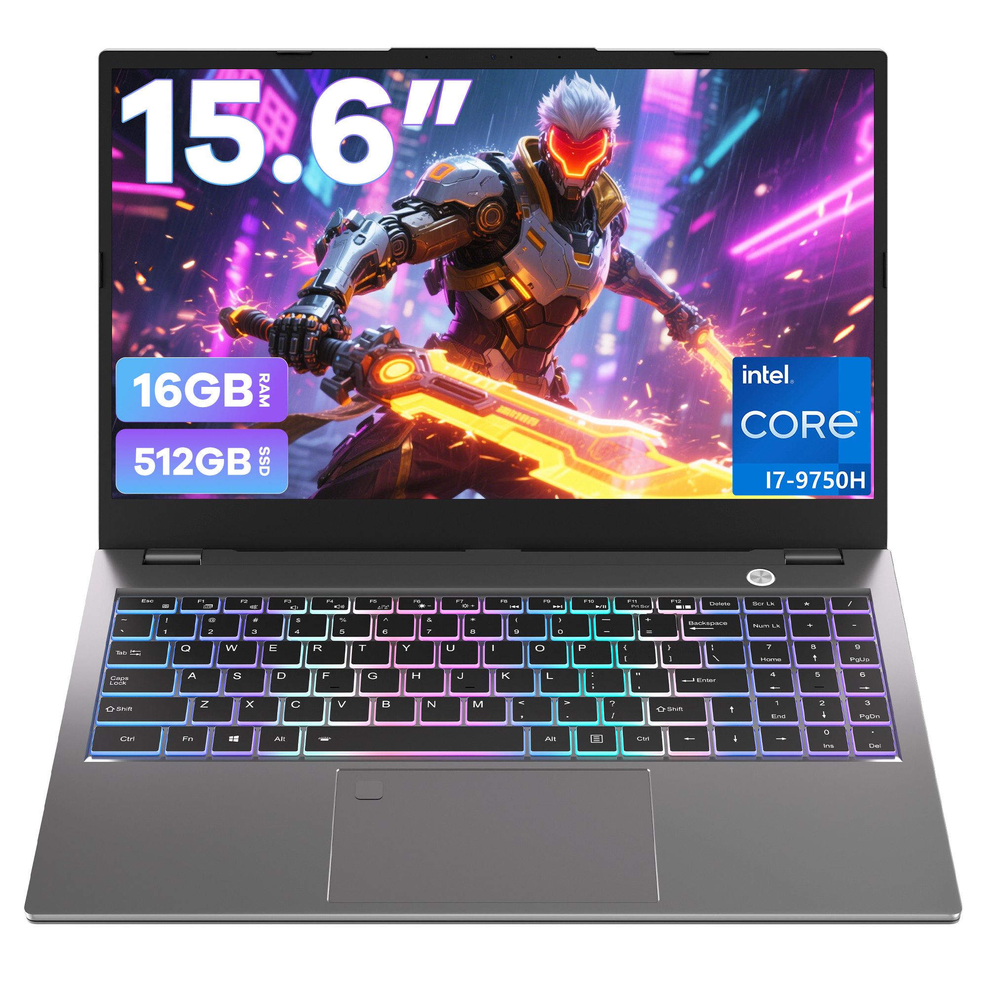 MENGHU 15,6 Zoll Ultradünner Metall-Laptop Intel Core i7 - Kühl, Leise, Mobil Notebook (Intel® Core™ i7, 16 GB, 512 GB SSD, 6-core CPU)