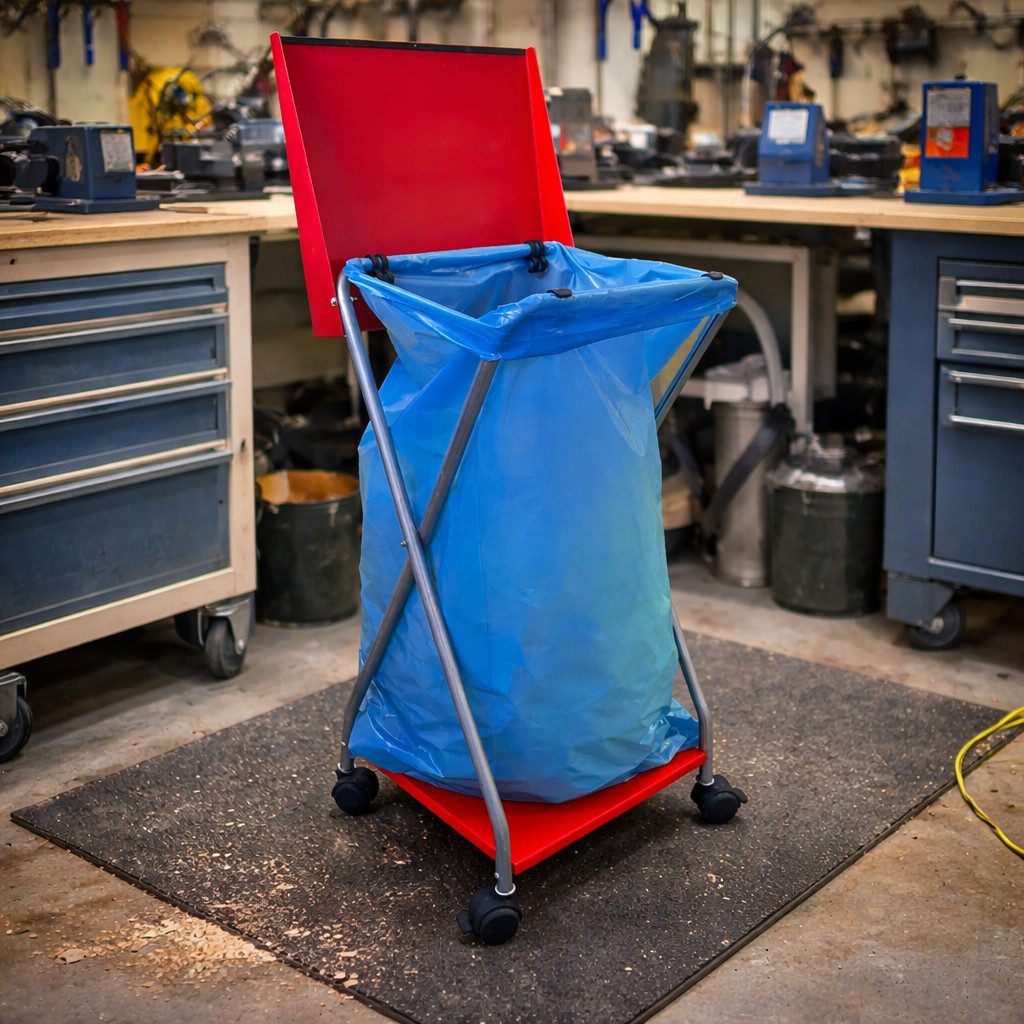 Quick Star Müllsackständer Rollbarer Müllsackständer mit 4 Rollen 120 Liter, Lenkrollen drehbar um 360°