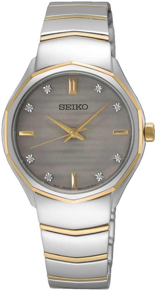 Seiko Quarzuhr SUR616P1, Armbanduhr, Damenuhr, Edelstahlarmband, bicolor, D günstig online kaufen