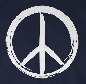 Shirtracer T-Shirt Peace Zeichen Pinsel Optik - weiß Sprüche Statement