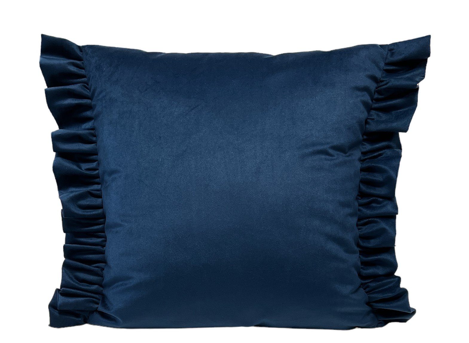 Kissenbezug Kissenbezug mit Rüschen Samt RoKo-Textilien, in Art Reißverschluss mit Kissenhülle Maßen 40x40, 5 Velvet