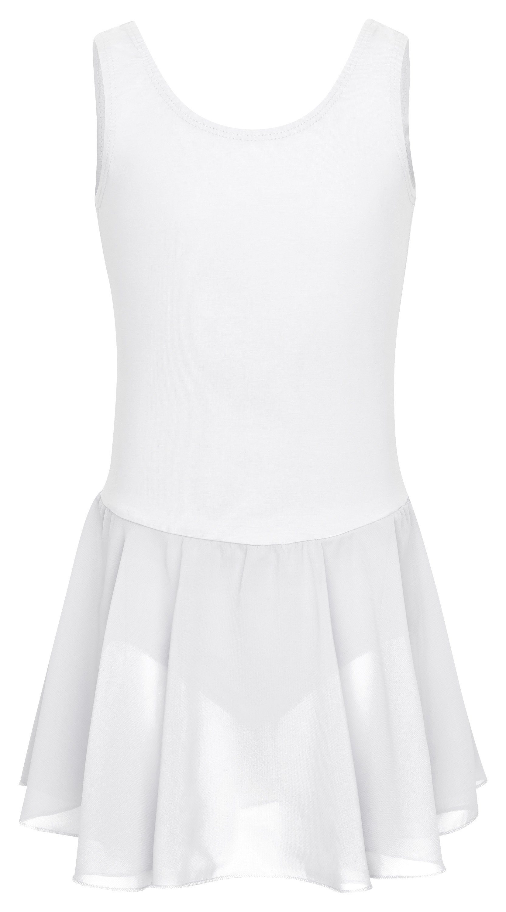 tanzmuster Chiffonkleid Ballettkleid Bella aus weicher Baumwolle Ballettbody mit Schlüssellochausschnitt für Mädchen fürs Kinder Ballett