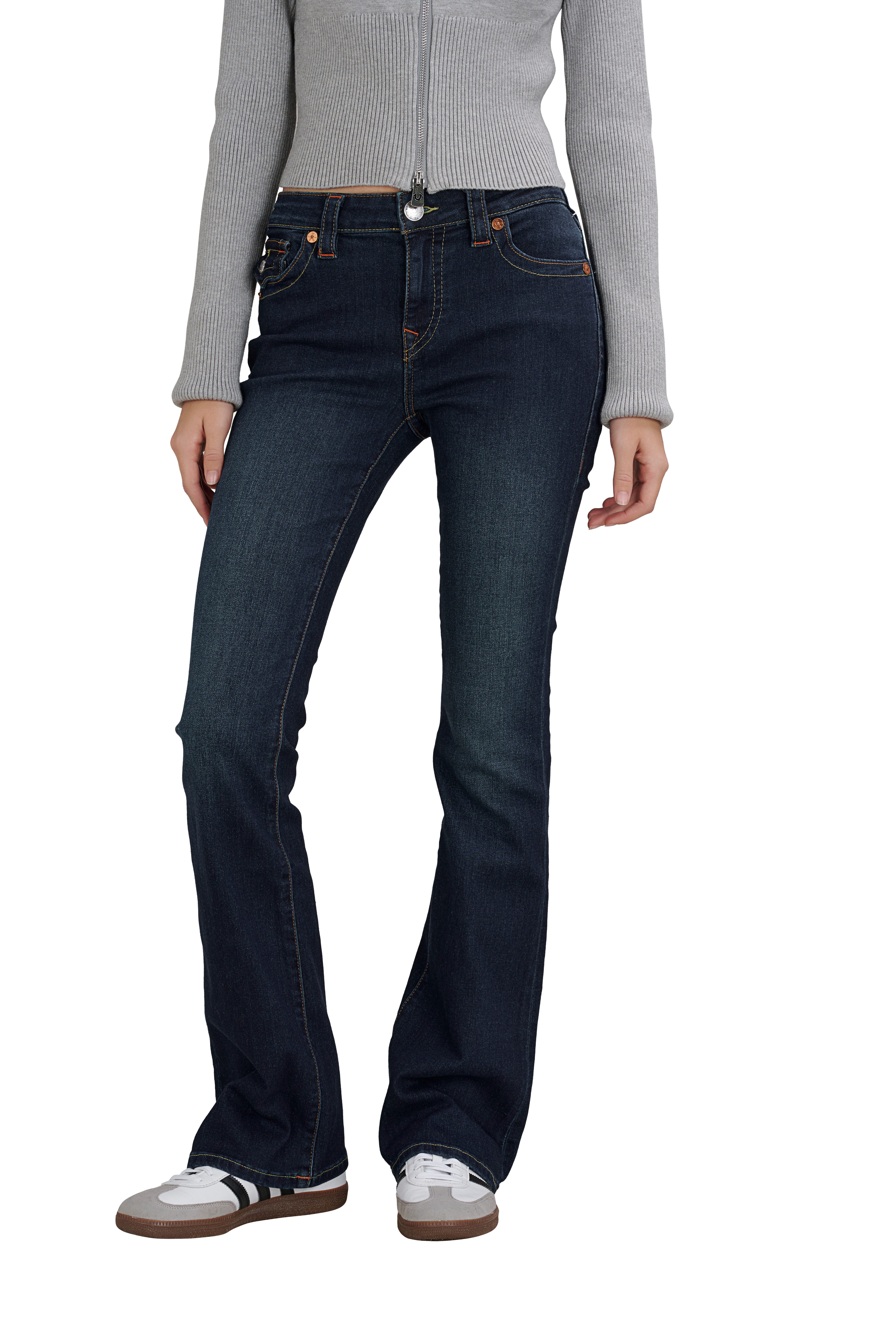 True Religion Bootcut-Jeans BECCA MR BOOTCUT FLAP Baumwollmischung, bootcut fit