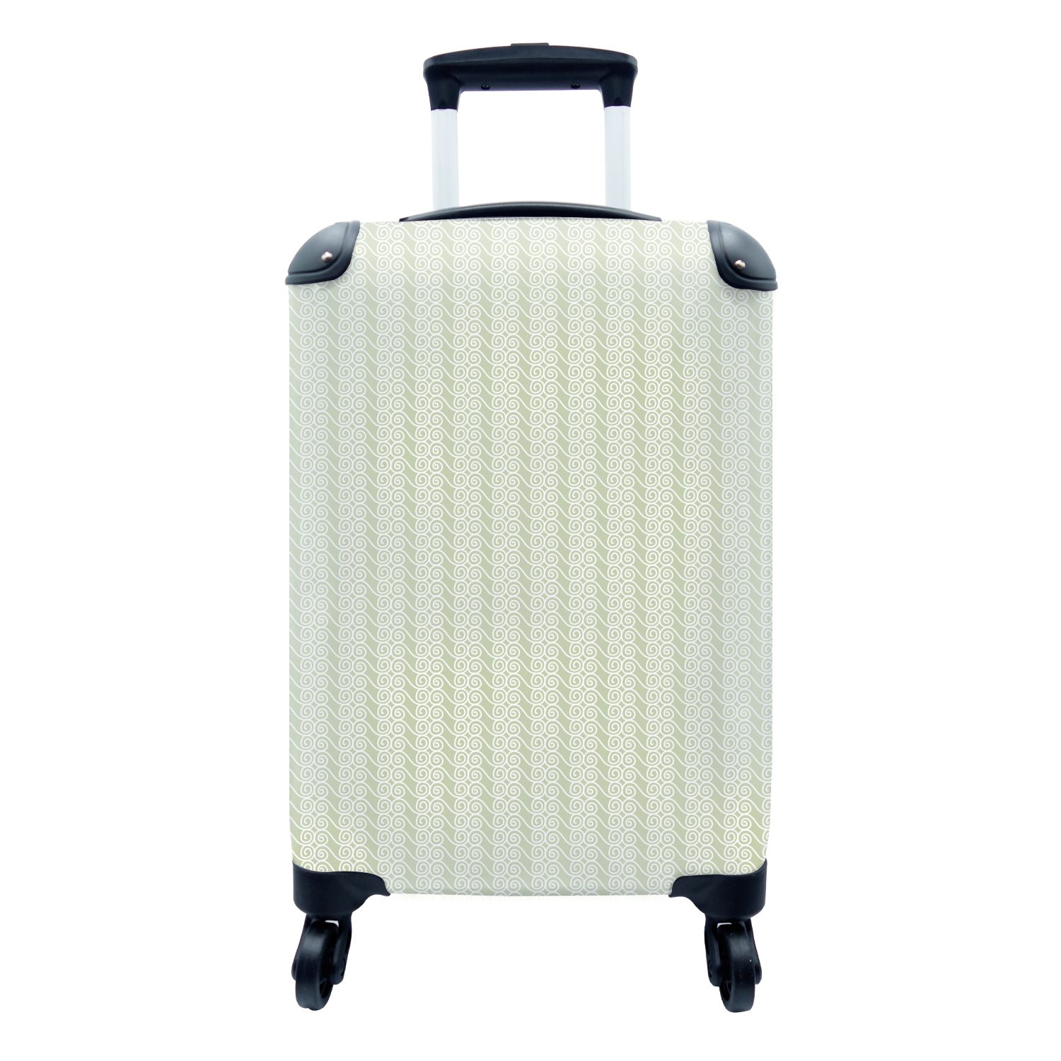 MuchoWow Handgepäckkoffer Abstrakt - Grün - Reisekoffer Handgepäck mit 4 Reisetasche Ferien, Rollen, für rollen, Muster, Trolley
