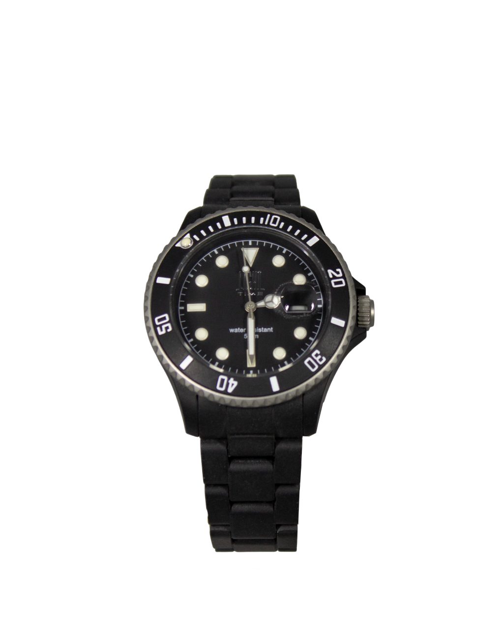 Light Time Quarzuhr Armbanduhr Damen Herren Datum Kunststoff Schwarz L141DKGSIL, Datumsanzeige