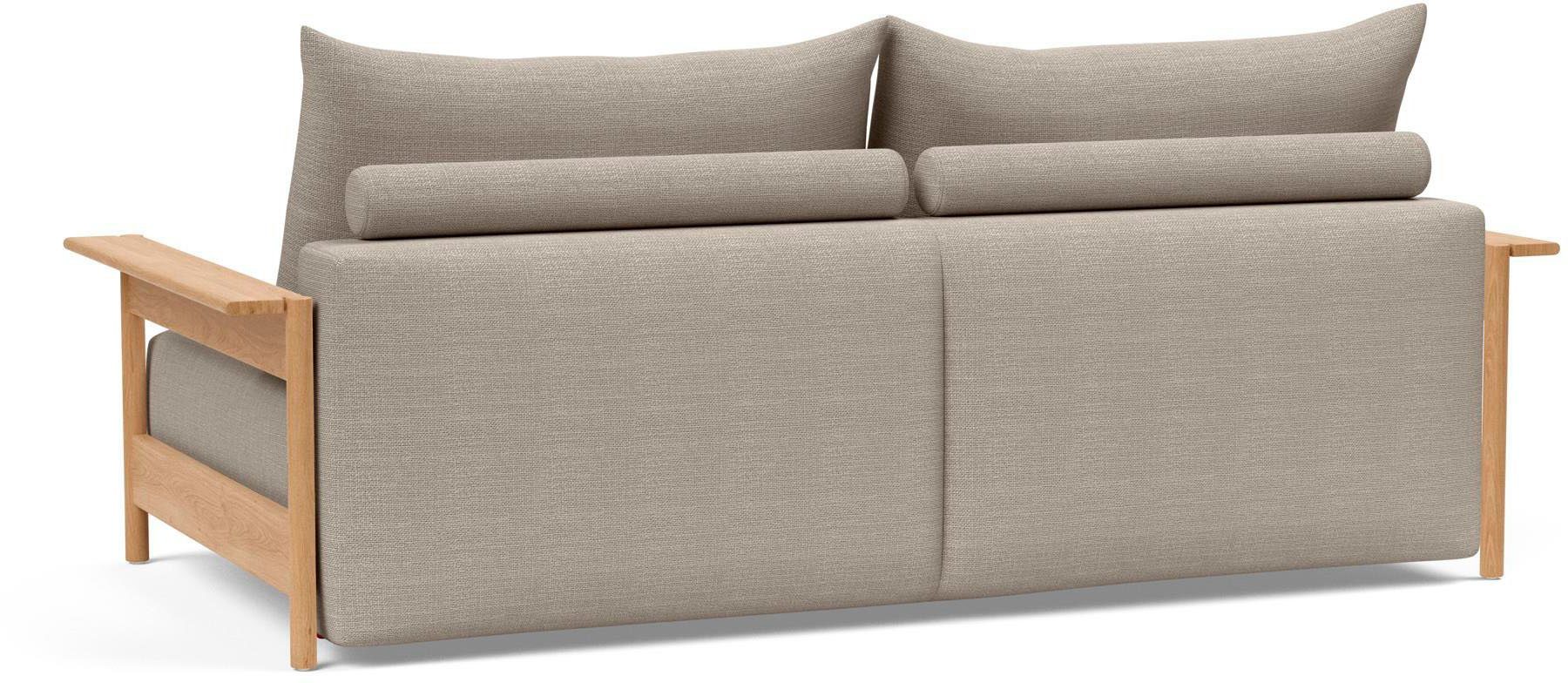 INNOVATION LIVING ™ Schlafsofa MALLOY 3-Sitzer mit Funktion, bequem & hochwertige Verarbeitung, Hohe Rückenlehne, stabile Armlehnen aus Eichenholz, B:230