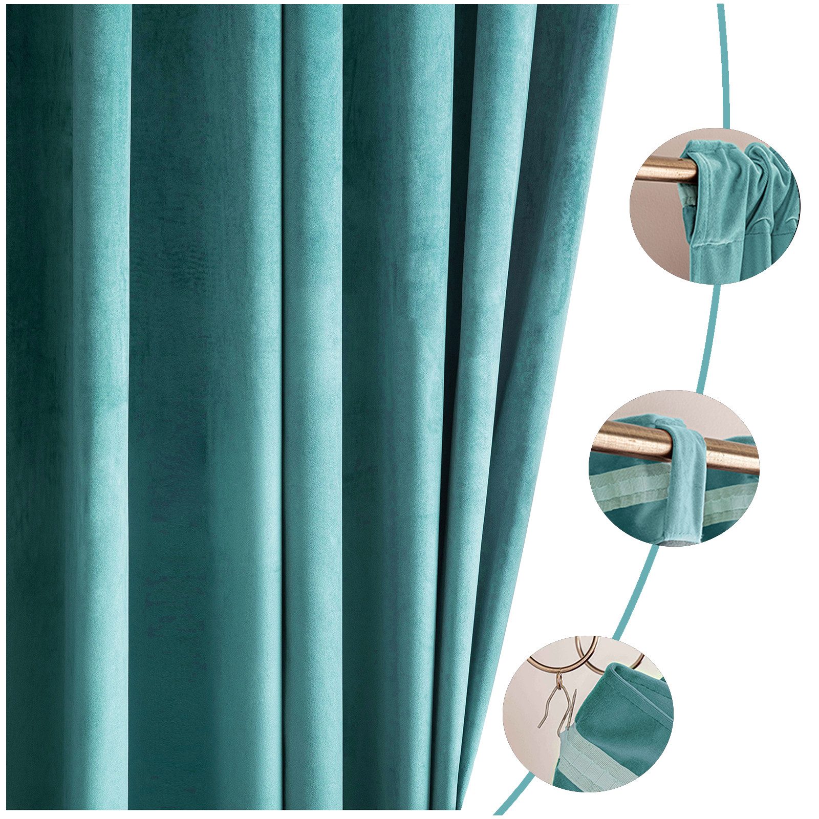Jibenhome Vorhang Verdunklungsvorhang Blickdicht Samtvorhang Kräuselband St günstig online kaufen