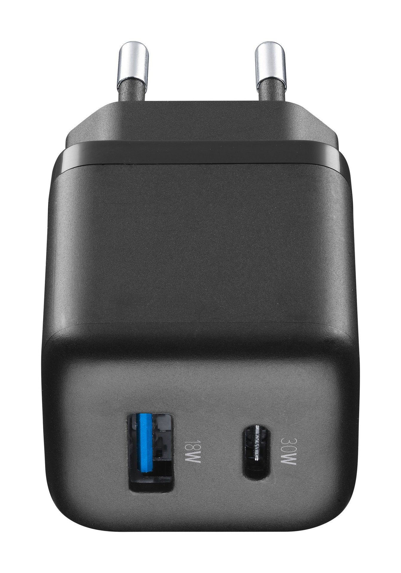 Cellularline USB Charger Multipower Micro 30W GaN 2 Ports PD USB-Ladegerät (Ladegerät Lader für Samsung Galaxy, Apple iPhone, Google Pixel)