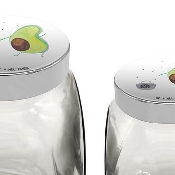 Mr. & Mrs. Panda Vorratsglas L 870ml Avocado Tanzen - Weiß - Geschenk, Musik, Vorratsbehälter, Ges, Premium Glas, (1-tlg), Design-Highlight