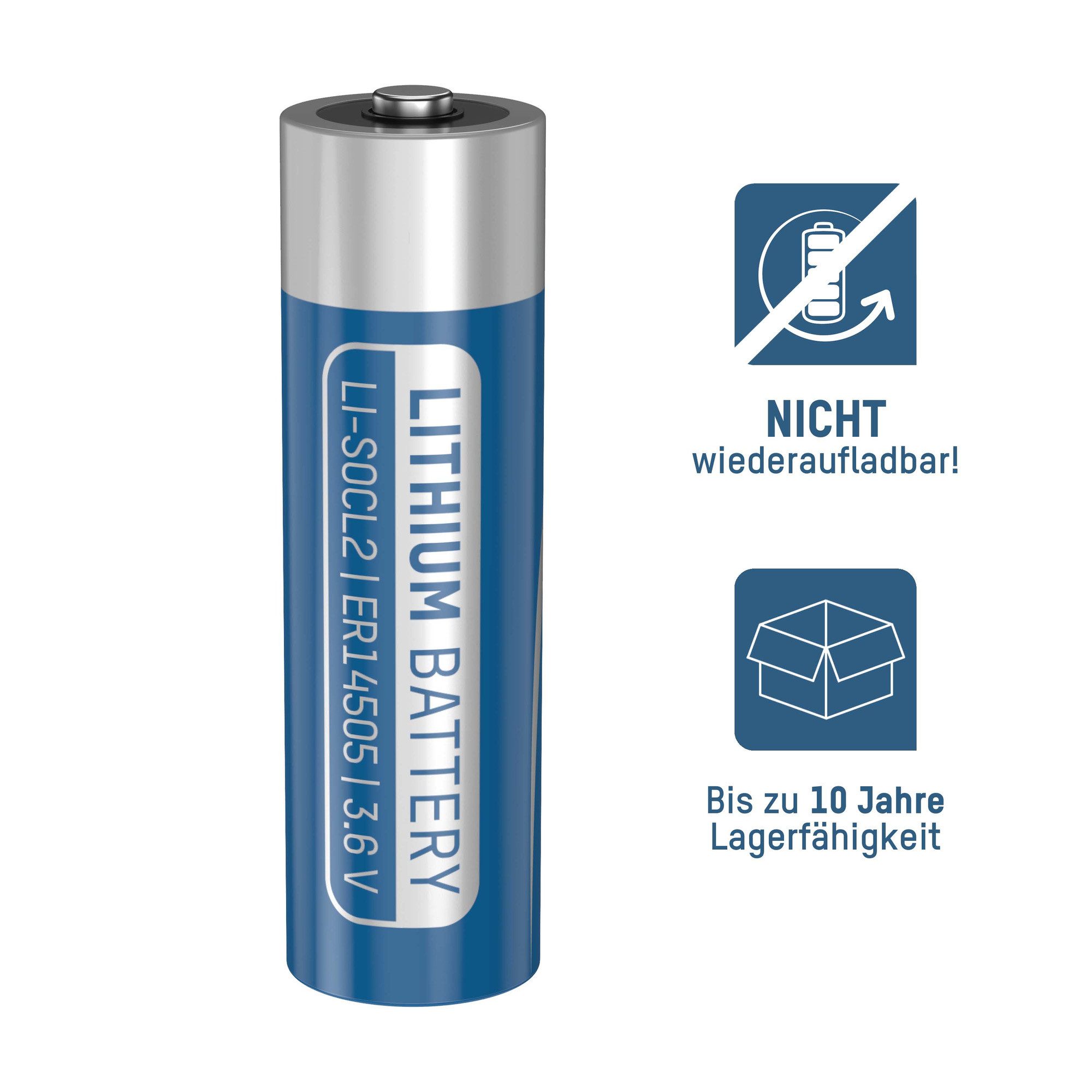 ANSMANN AG Li-SOCl2 Batterie Lithium-Thionylchlorid 3.6V Zelle AA 2700 mAh Batterie