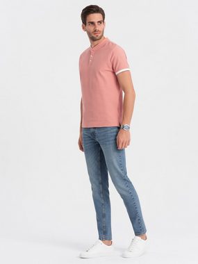 OMBRE Poloshirt Poloshirt für Männer ohne Kragen