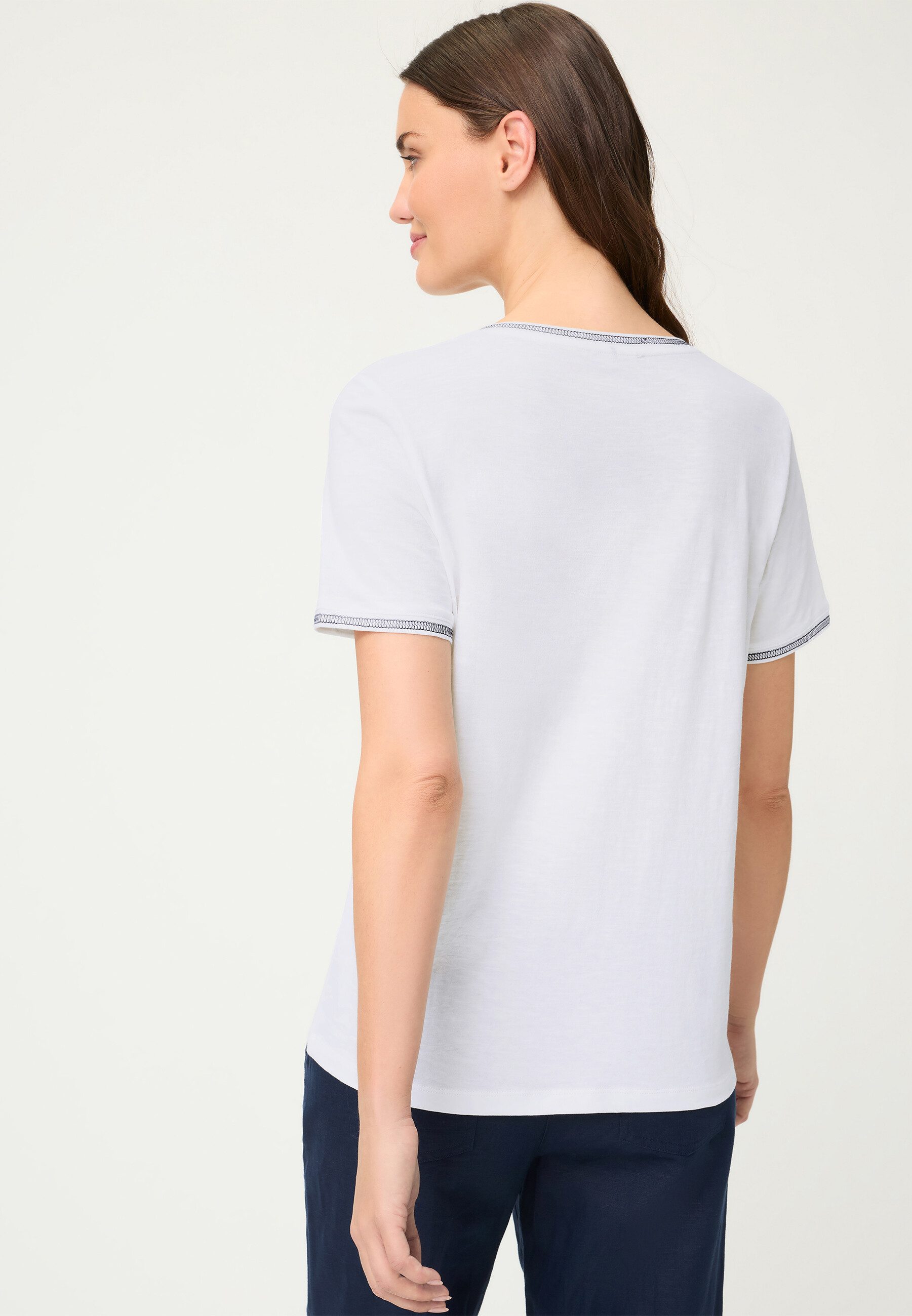 Olsen T-Shirt Shirt mit femininen V-Ausschnitt