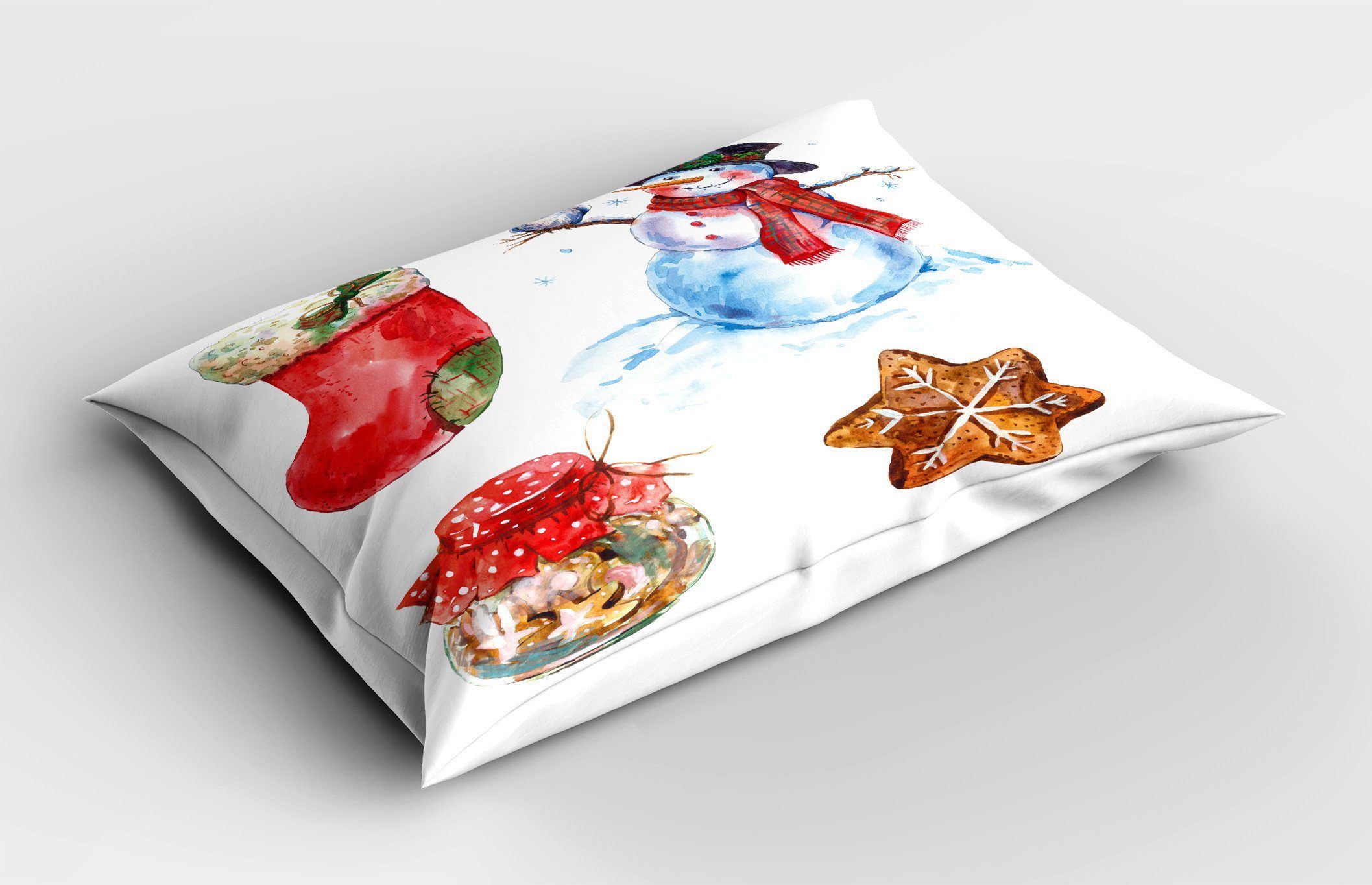 Aquarell Gedruckter Abakuhaus Dekorativer Kissenbezüge Size Kissenbezug, Stück), Weihnachten Weihnachten King (1 Standard