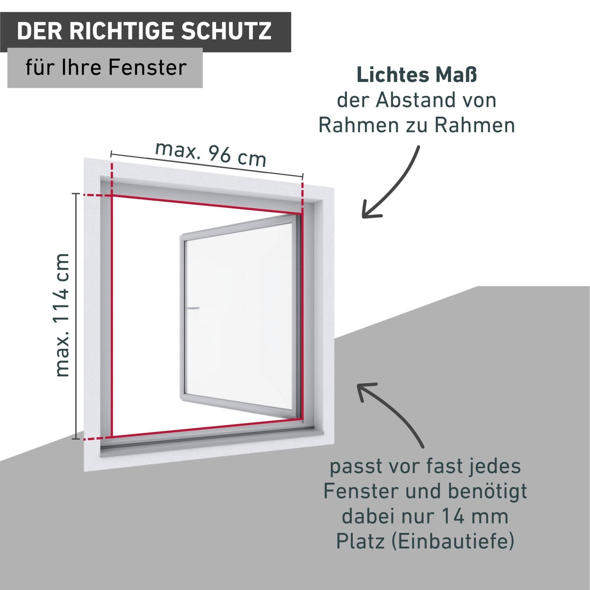 Windhager Insektenschutz-Fensterrahmen Expert aus starkem Fiberglasgewebe, Insektenschutzgitter für Fenster, Fliegengitter in weiß, anthrazit erhältlich, 100x12 – Bild 3 von 5