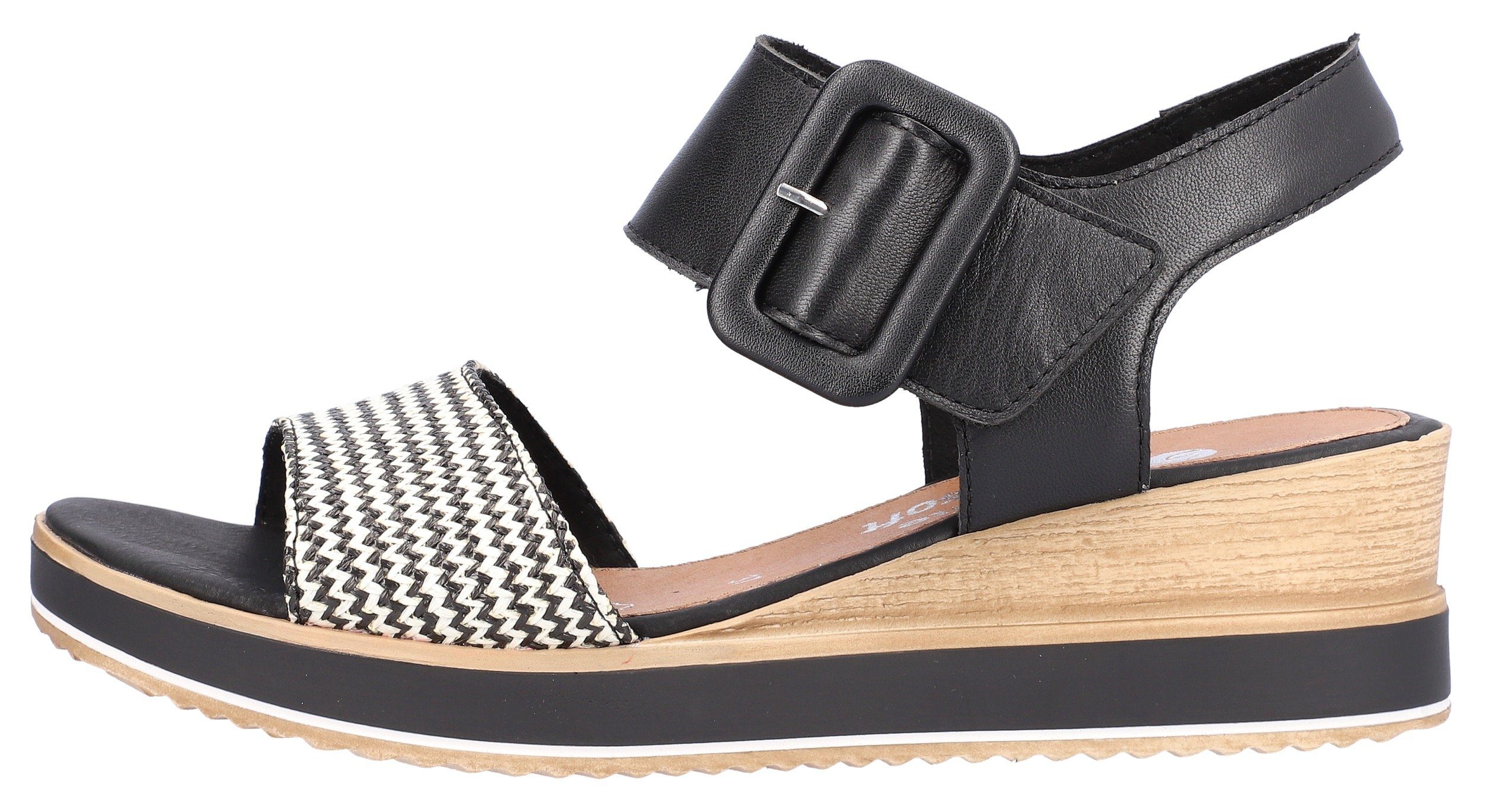 Remonte Sandalette Sommerschuh, Sandale, Bequemschuh mit Klett unter der Zierschnalle