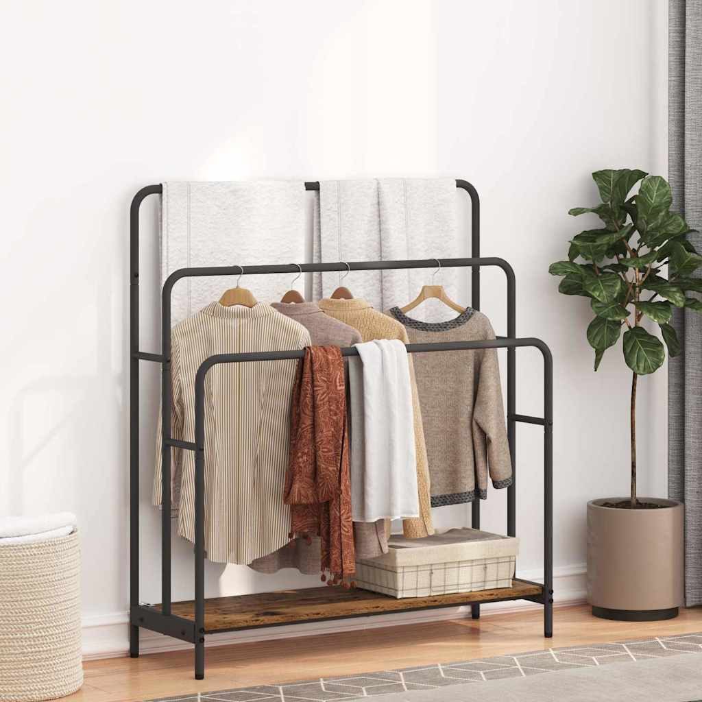 vidaXL Garderobenständer Kleiderständer Altholz 90 x 30 x 100,5 cm Holzwerkstoff, (1 St)