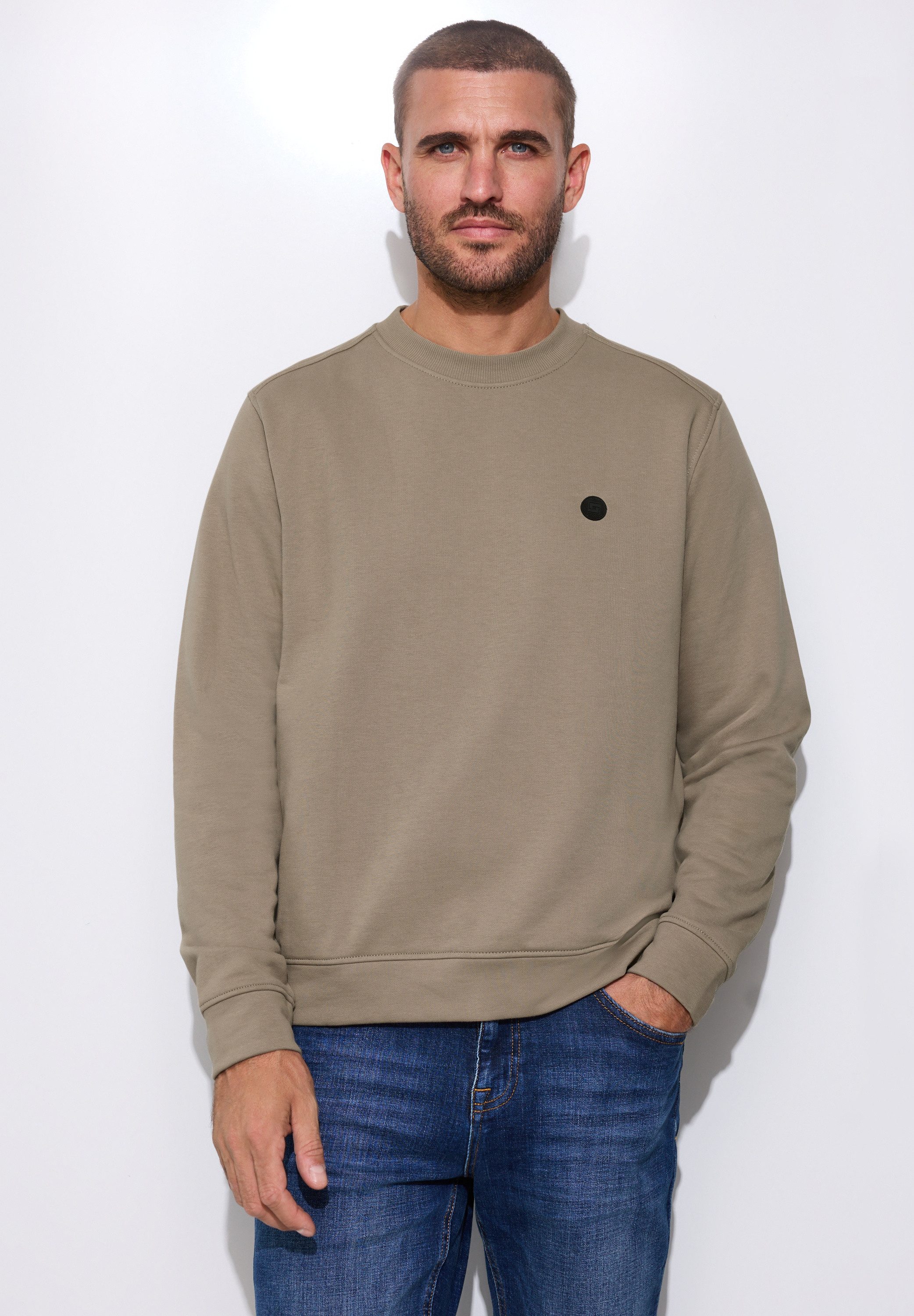 STREET ONE MEN Sweatshirt in Unifarbe
