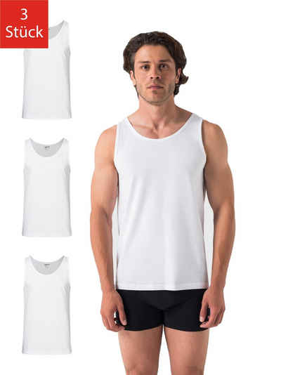 Barrio 13 Tanktop Unterhemd Achselshirt für Herren (Packung, 3-tlg., 3er-Pack) Feinripp aus 100% Baumwolle