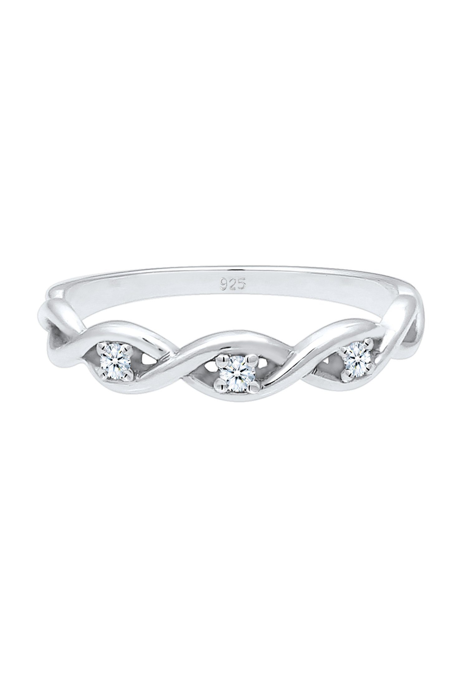 Elli DIAMONDS Verlobungsring Knoten Unendlich Diamant (0.045 ct) 925er Silber