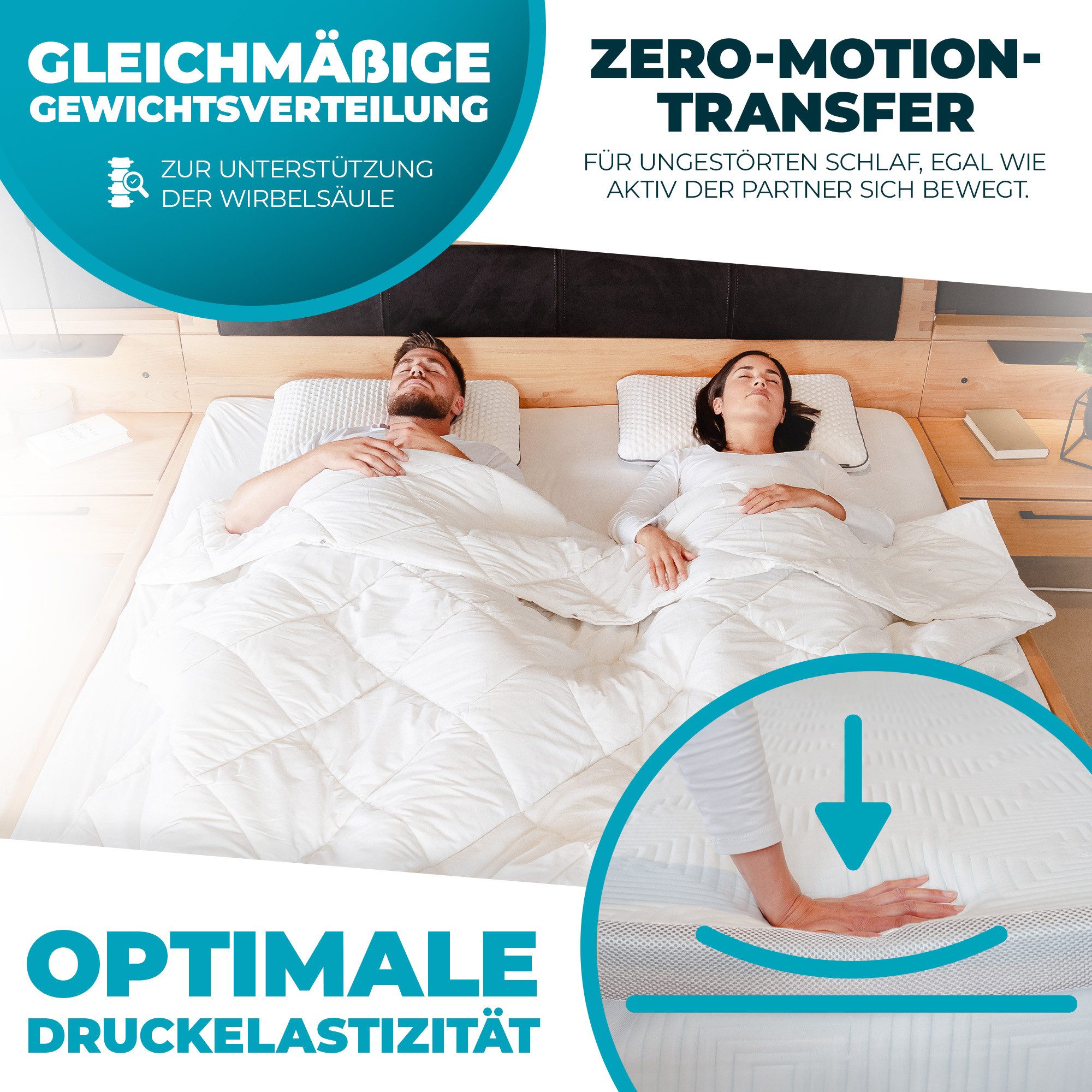 MARQA HOME, Topper Matratzentopper Komfortschicht, Reißverschlüsse, Waschbaren Bezug, Kaltschaum, (Packung-Set, 1 Tlg), Für alle Betten (Boxspringbett) und Matratzen geiegnet
