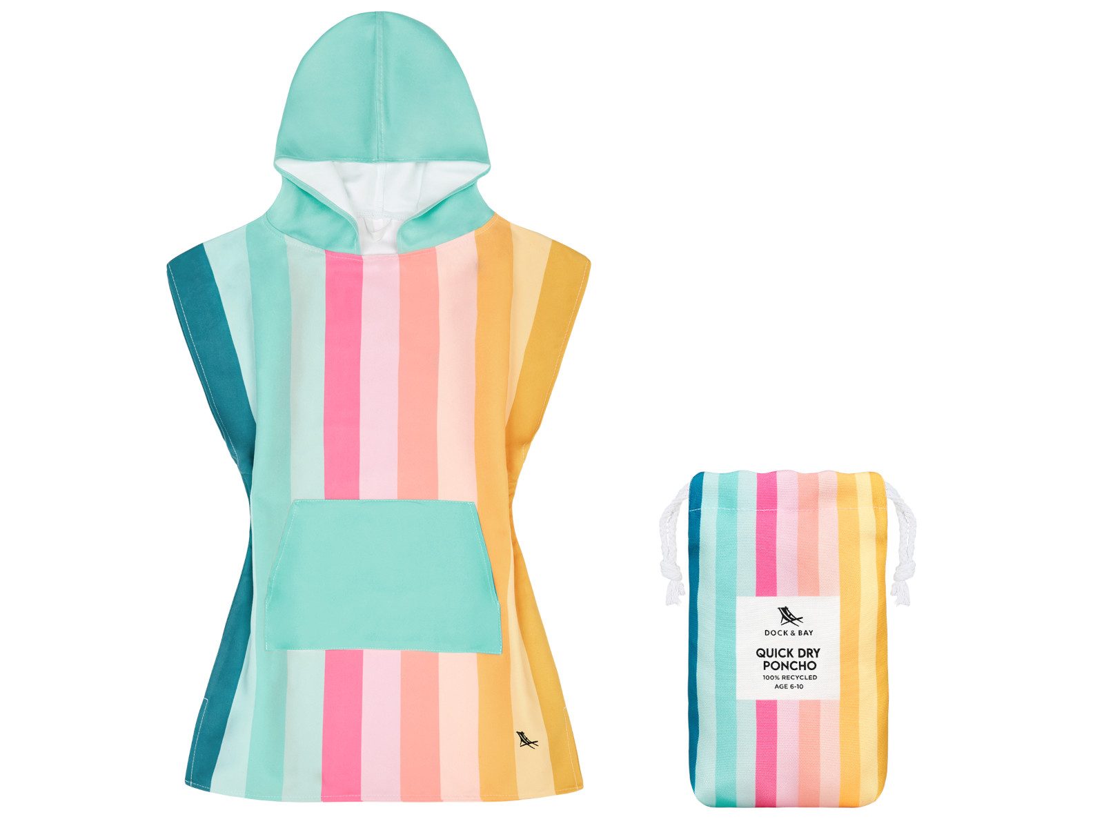 Dock & Bay LTD c/o Strandtuch Kinder-Badeponcho Coastal Candy 66x49cm, Polyester (PONCHK-SUM-SM-CSTCANDY)