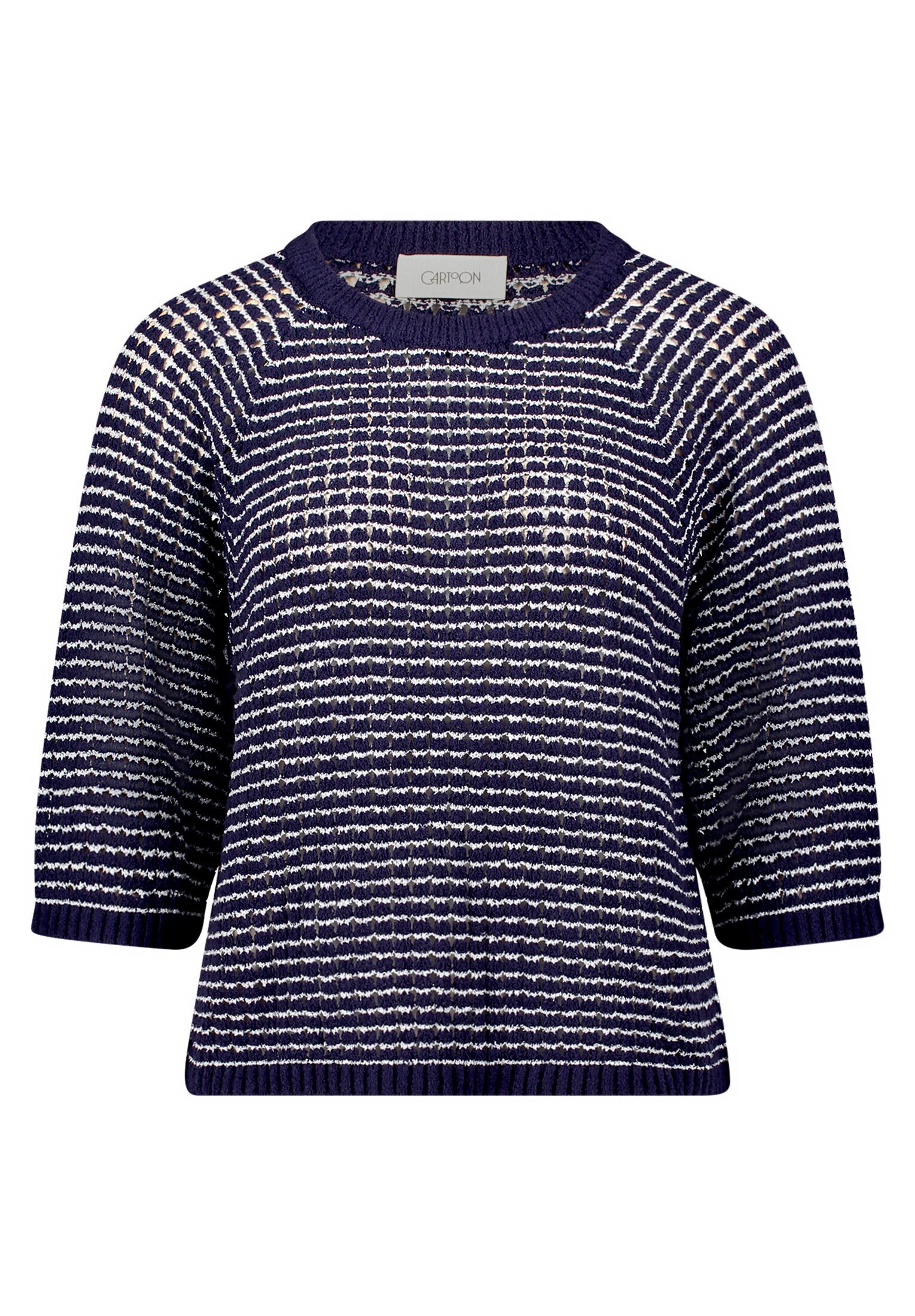 Cartoon Strickpullover Damen mit Rundhalsausschnitt (1-tlg)
