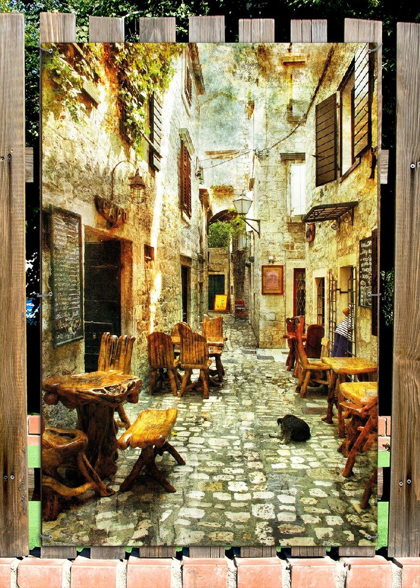 Wallario Sichtschutzzaunmatten Italienische kleine Gasse