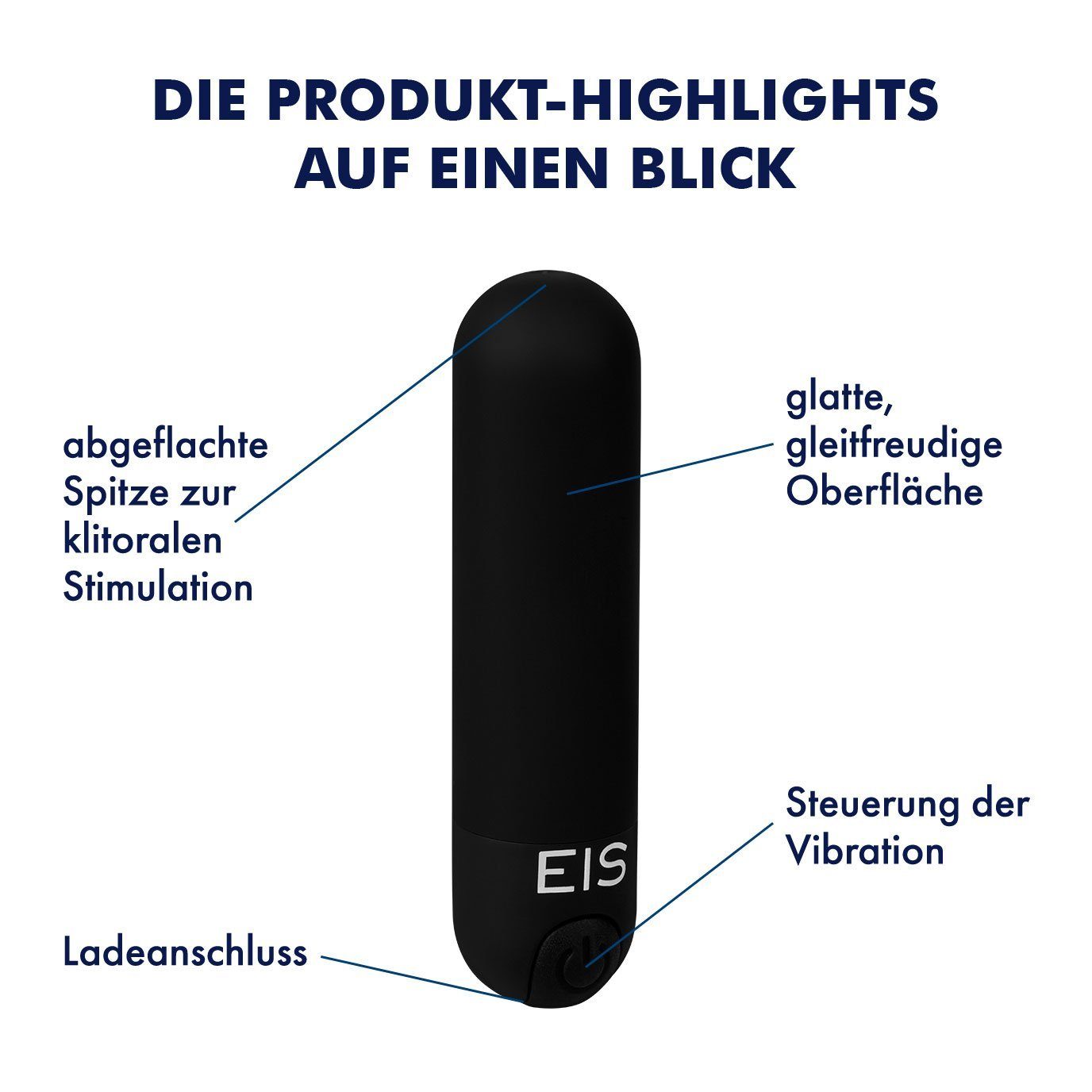 EIS Auflege-Vibrator EIS cm, 8 wasserdicht Power-Bullet, (IPX7)