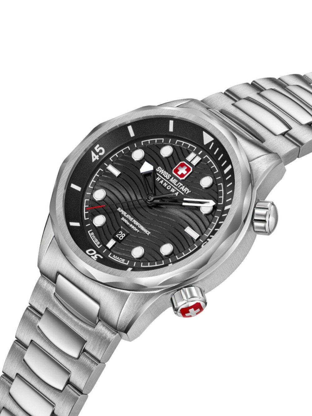 Swiss Military Hanowa Quarzuhr Swiss Military Hanowa SMWGH0006404 Herrenuhr Breakwater 43mm 30ATM Swiss Military Hanowa SMWGH0006404 Herrenuhr Breakwater 43mm 30ATM