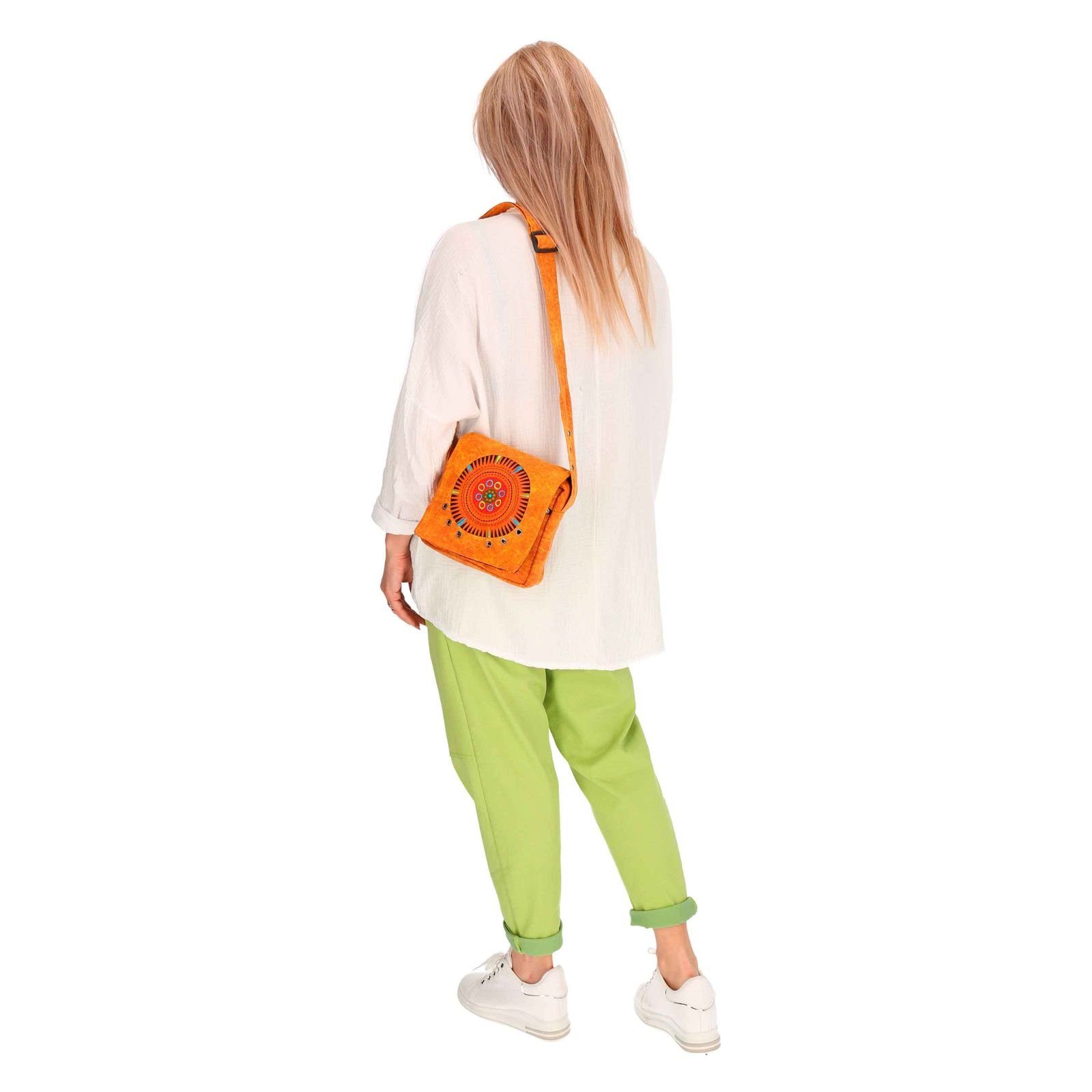 Schultertasche KUNST Hippie MAGIE Tasche+Schulterriemen UND Handtasche Herren Schultertasche Orange Damen