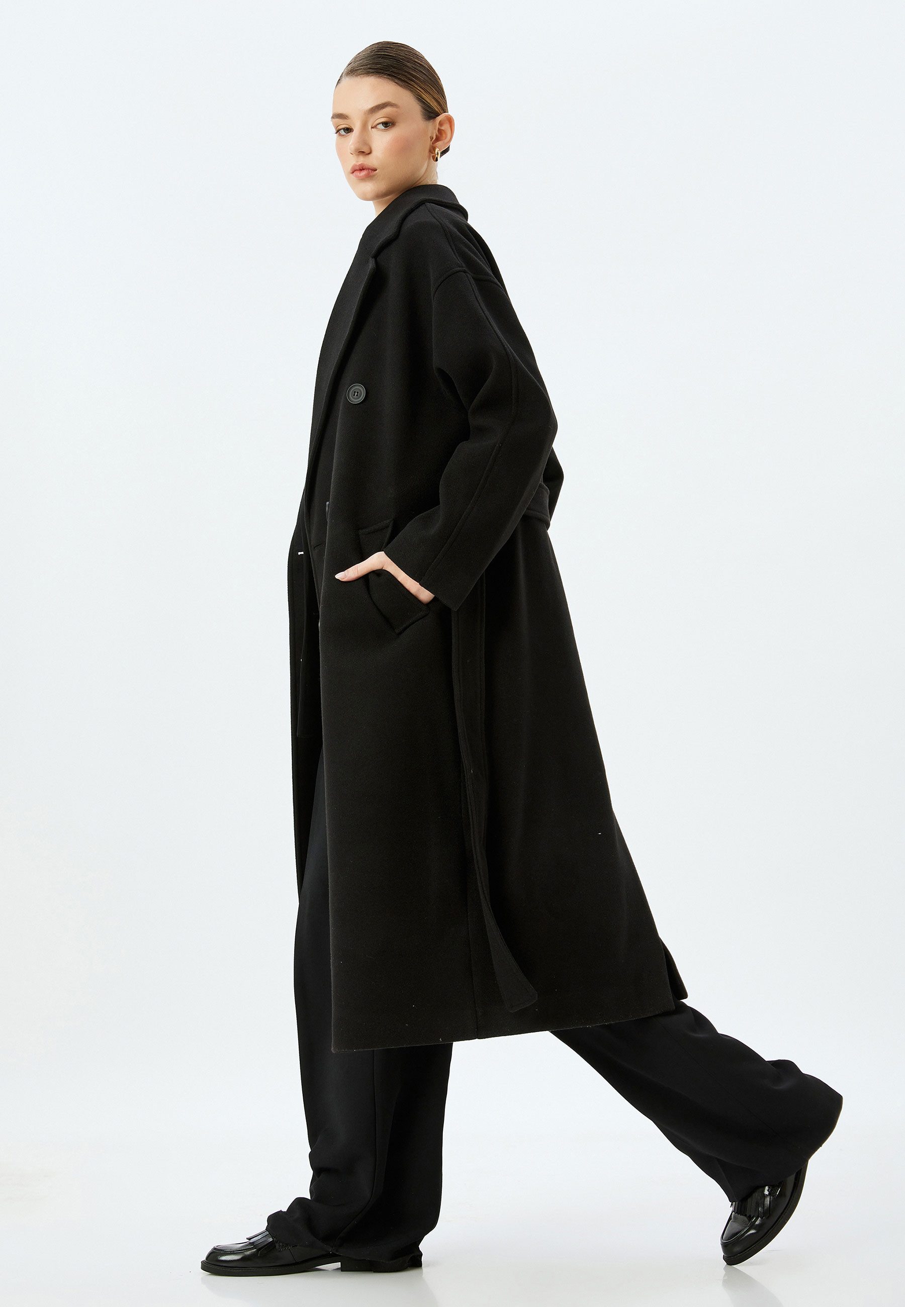 Koton Langmantel Oversize Mit Bauchgurt Langmantel