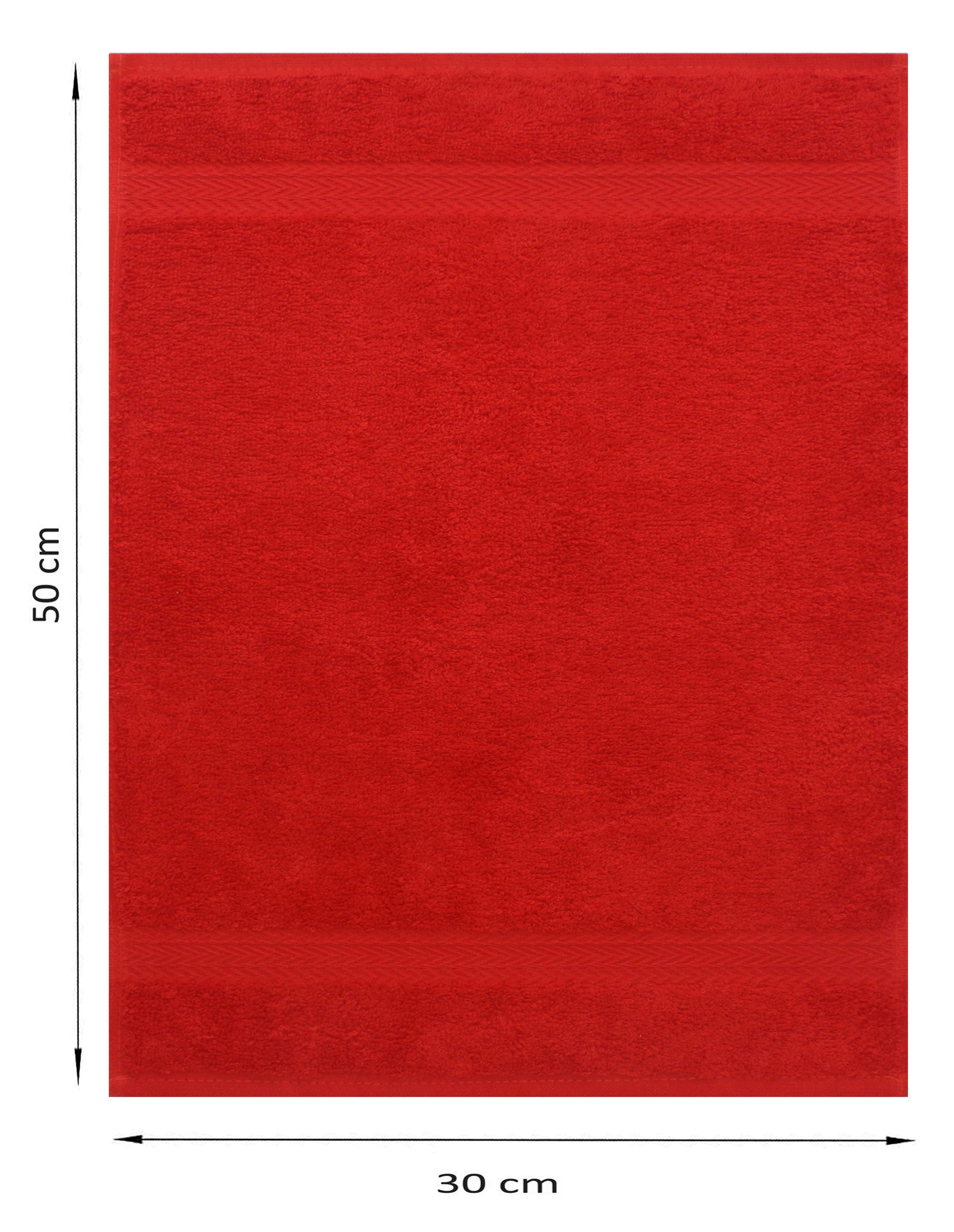 Betz Gästehandtücher 10 Stück Premium 30x50 cm Farbe rot und anthrazit, 100% Baumwolle (10-St)