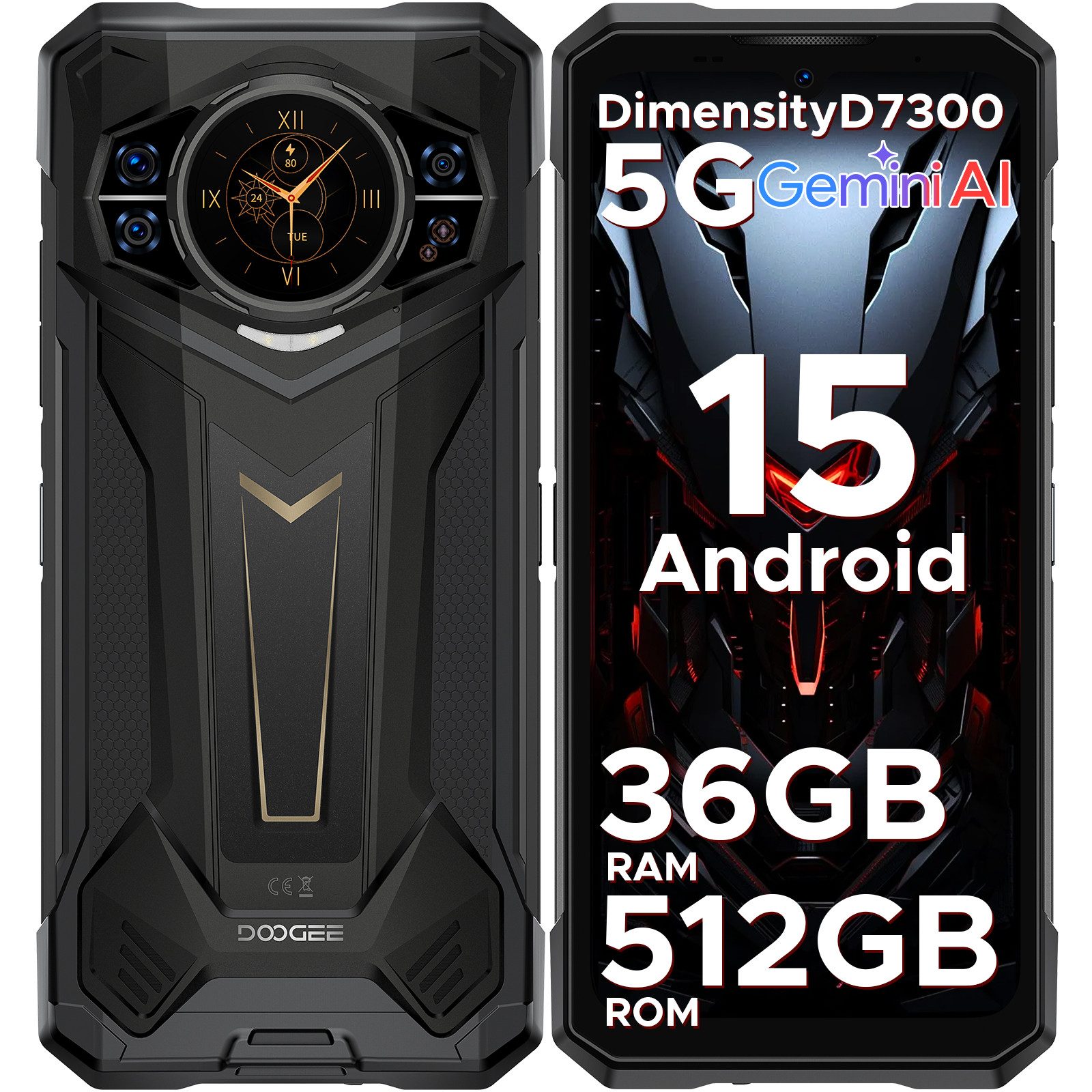 DOOGEE 200 PLUS 5G Android 15 Rugged Baustellenhandy Outdoor Smartphone (6.72 Zoll, 512 GB Speicherplatz, 100 MP Kamera, 36GB+ 512GB/2TB TF, 10800mAh, 100 MP+ 32 MP, NFC, Dual-SIM, WiFi6E)