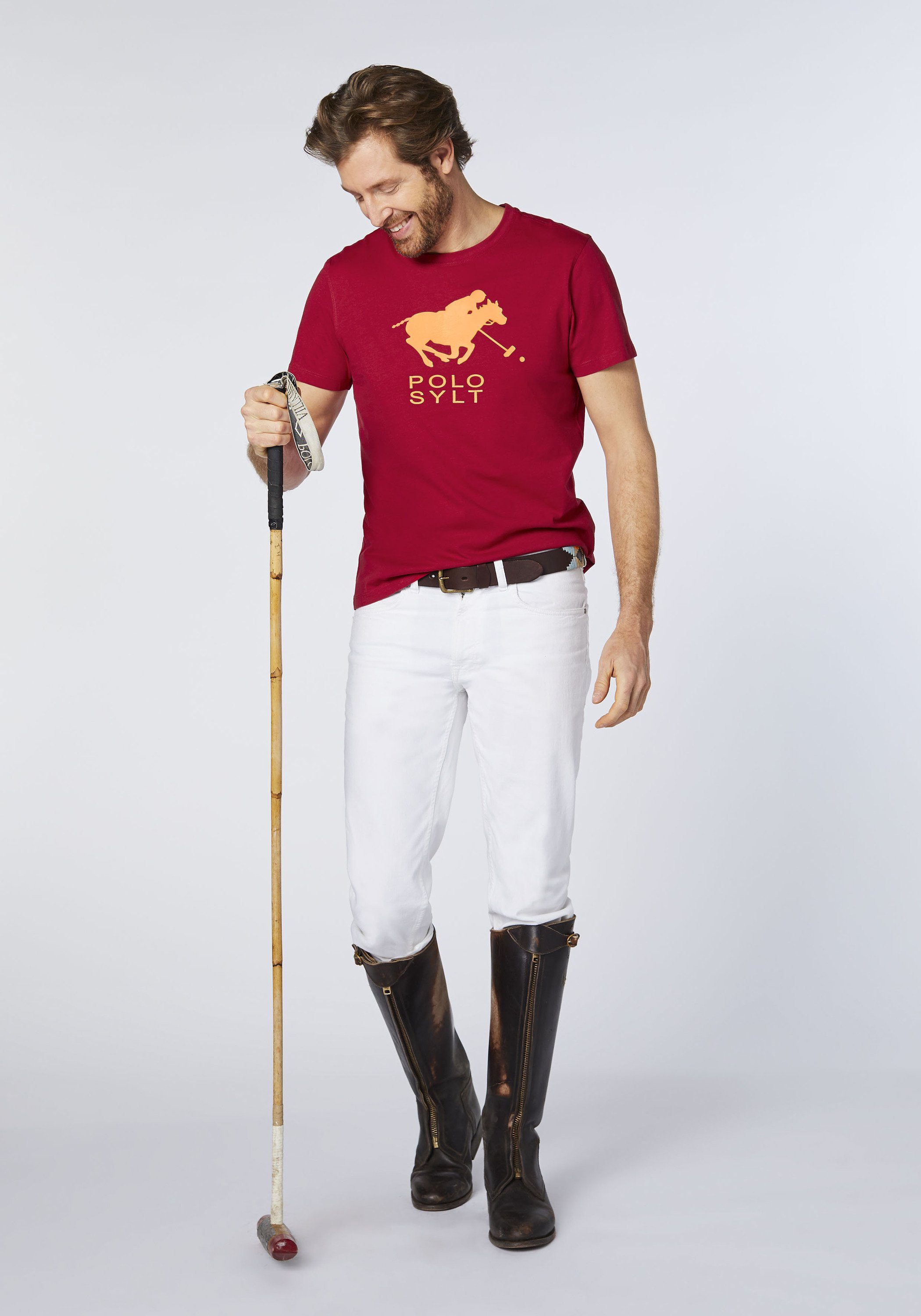 Polo Sylt Print-Shirt mit gedrucktem Logo-Symbol