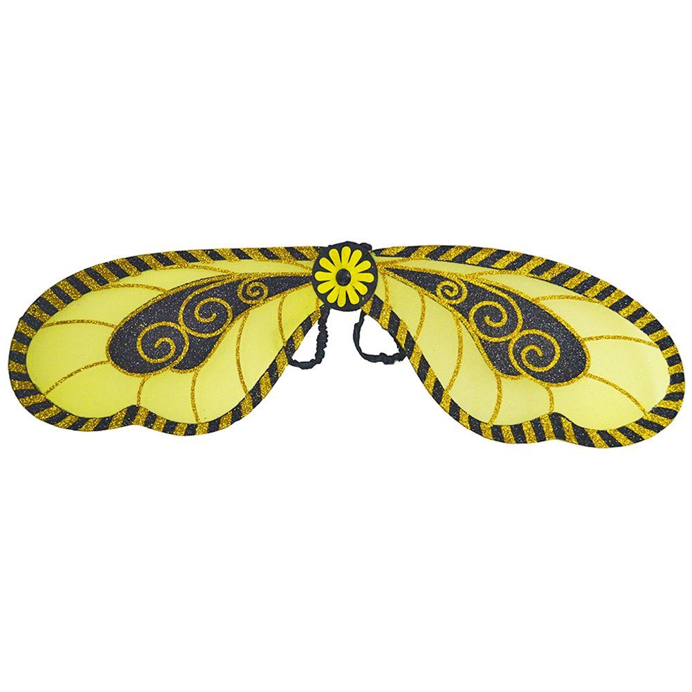 Kostüm-Flügel XL Glitzer Bienen Flügel zum Kostüm - 100 x 25 cm, Bienenkostüm