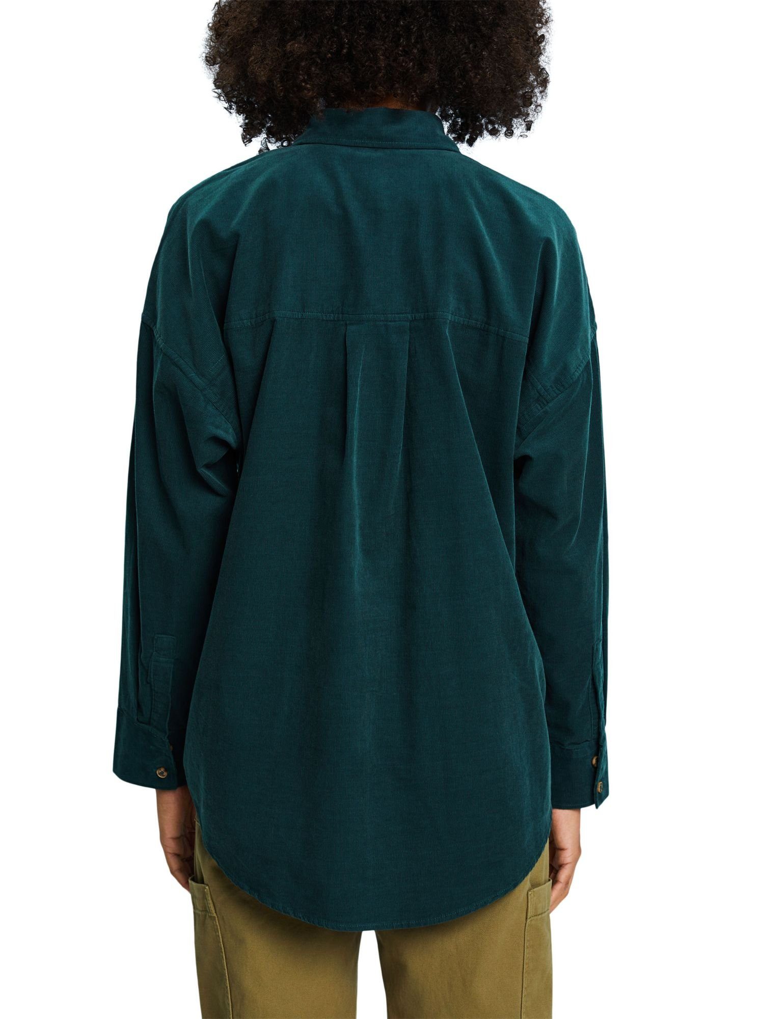 Cord EMERALD Oversize-Hemdbluse Esprit GREEN Langarmbluse aus