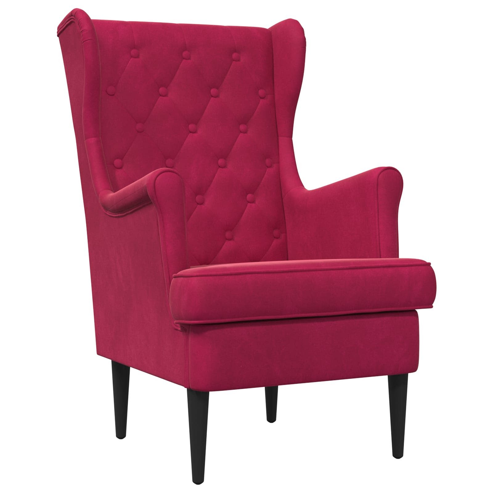 vidaXL Sessel Sessel Weinrot Samt (1-St)