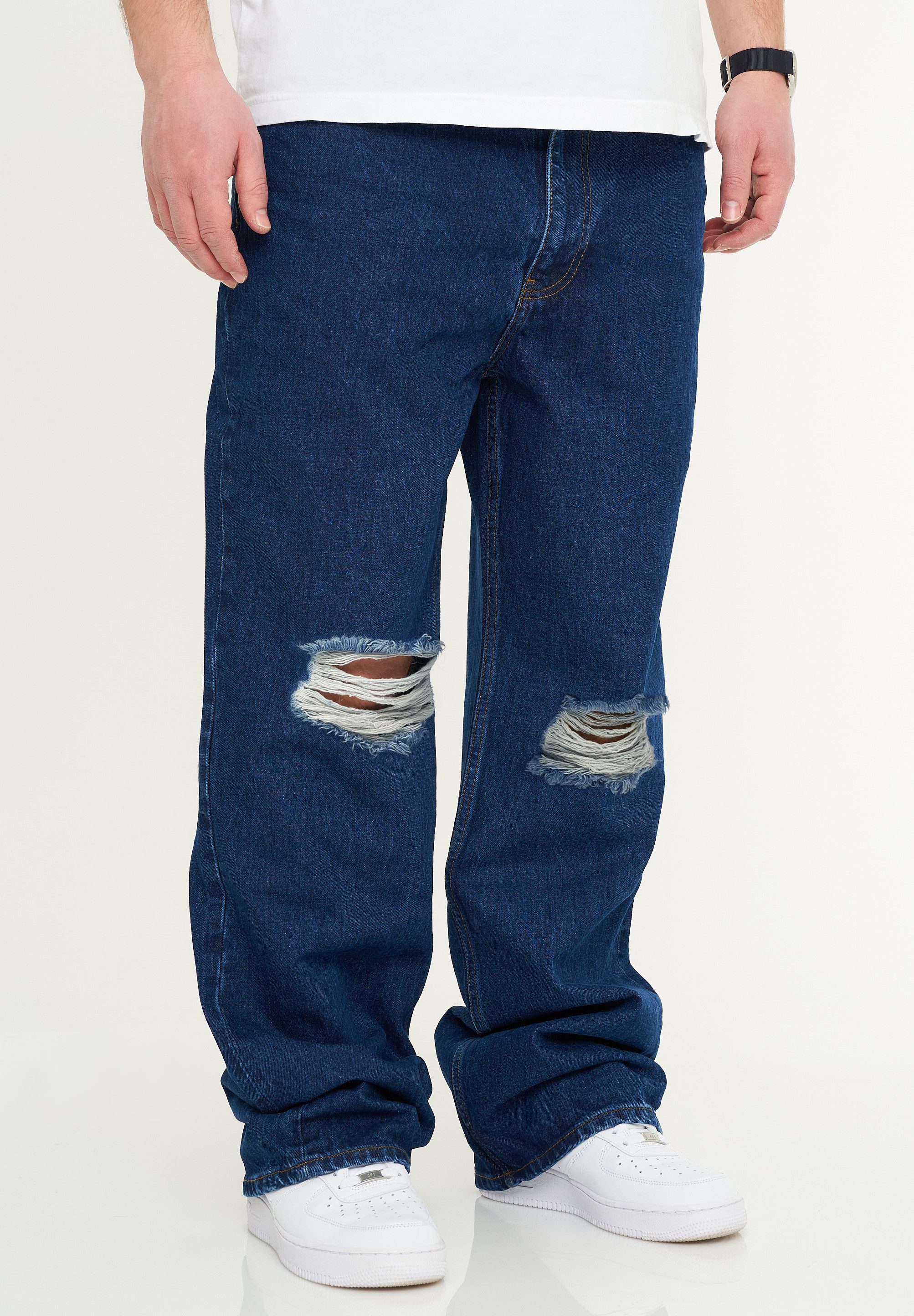 DAILY COTTON Loose-fit-Jeans DCPAPILON Herren Lange Hose Jeans Ripped Loose-Fit Baggy – Bild 3 von 4