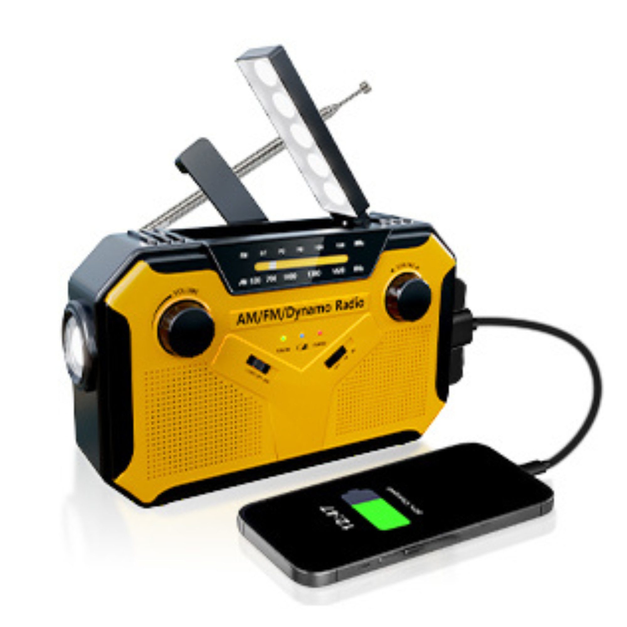 Vivitar Powerbank mit FM-Radio, 26800 mAh drahtlos schnell aufladende Solarladegerät (6in1 Multi-Funktions-Powerbank, 26800mAh Akku mit großer Kapazität, Taschenlampe, Kabelloses Laden, Schnellladung, FM-Radio, USB C Externer Akku mit 5 Outputs, für Smartphones, Tablet)