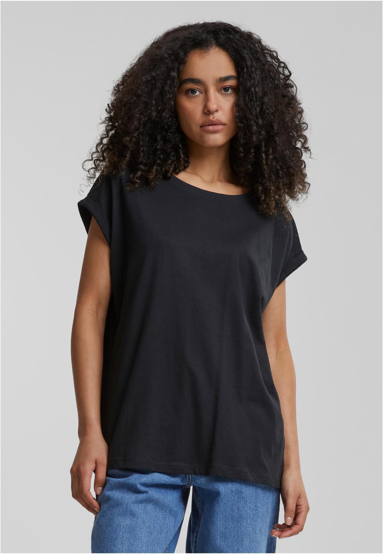 URBAN CLASSICS Rundhalsshirt Ladies Extended Shoulder Tee Damen T-Shirt