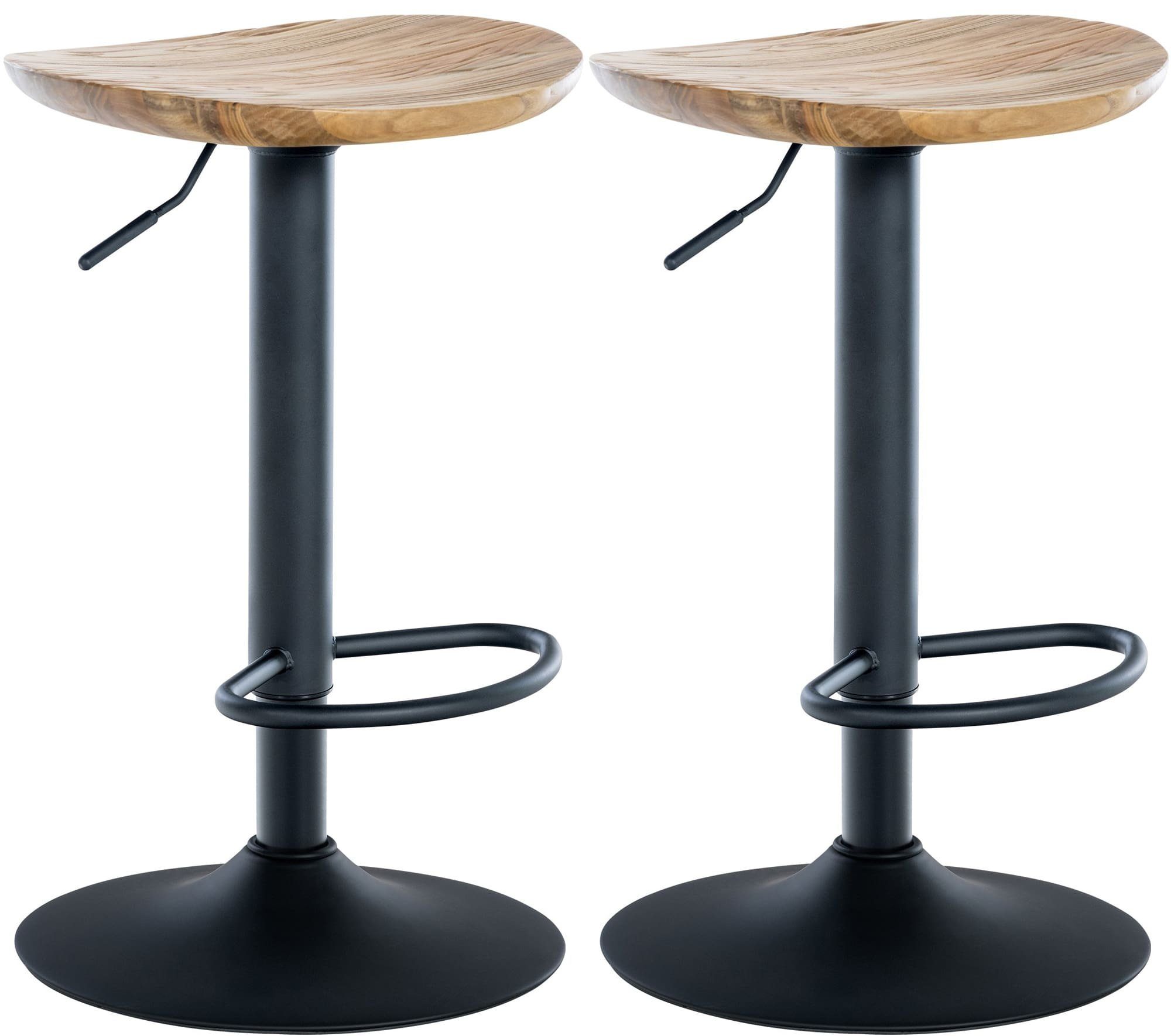 CLP Barhocker Skelde (Set, 2er), höhenverstellbar, Massivholz-Sitz